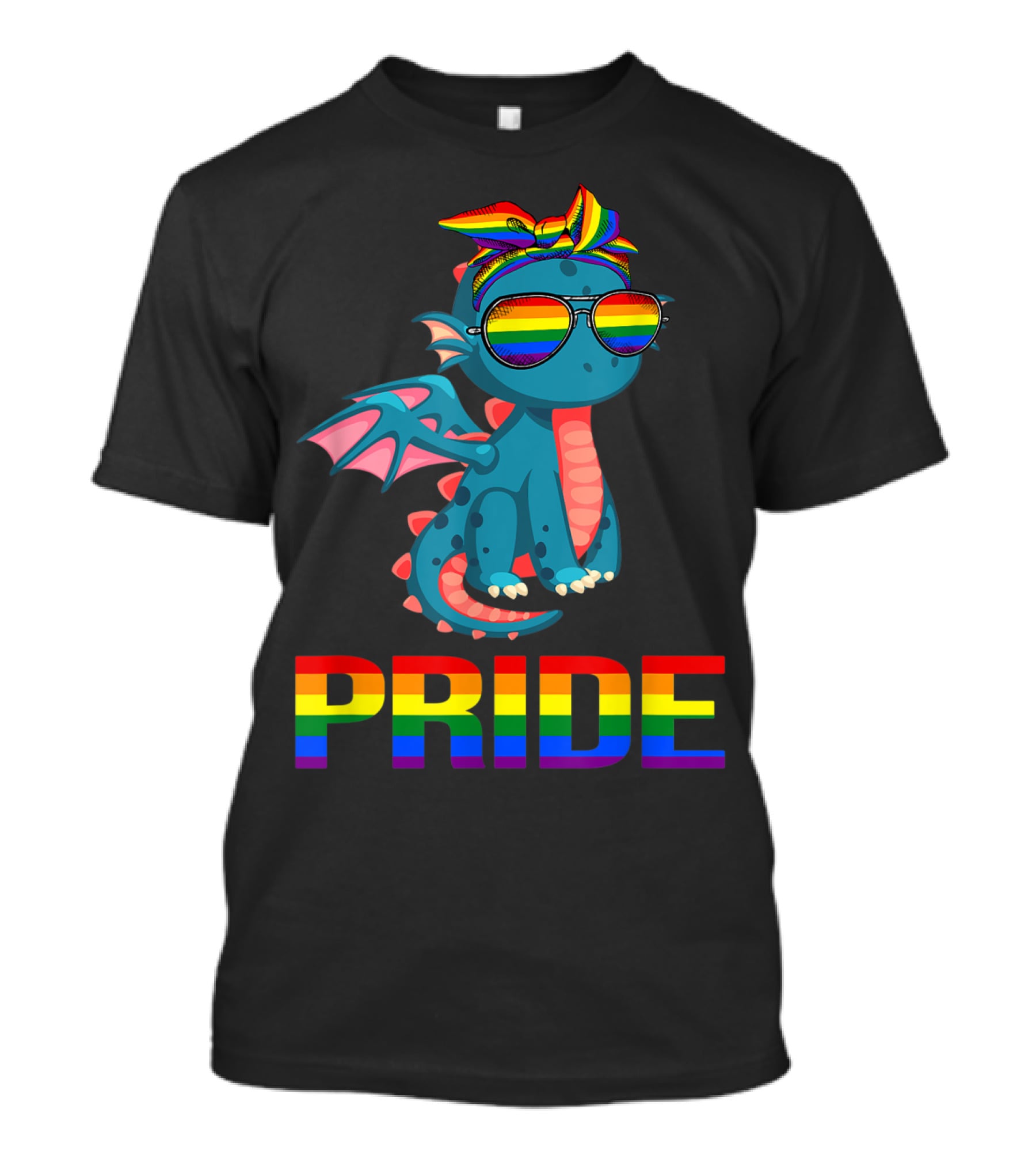 Pride Dragon With Rainbow Glasses And Bandana T-Shirt