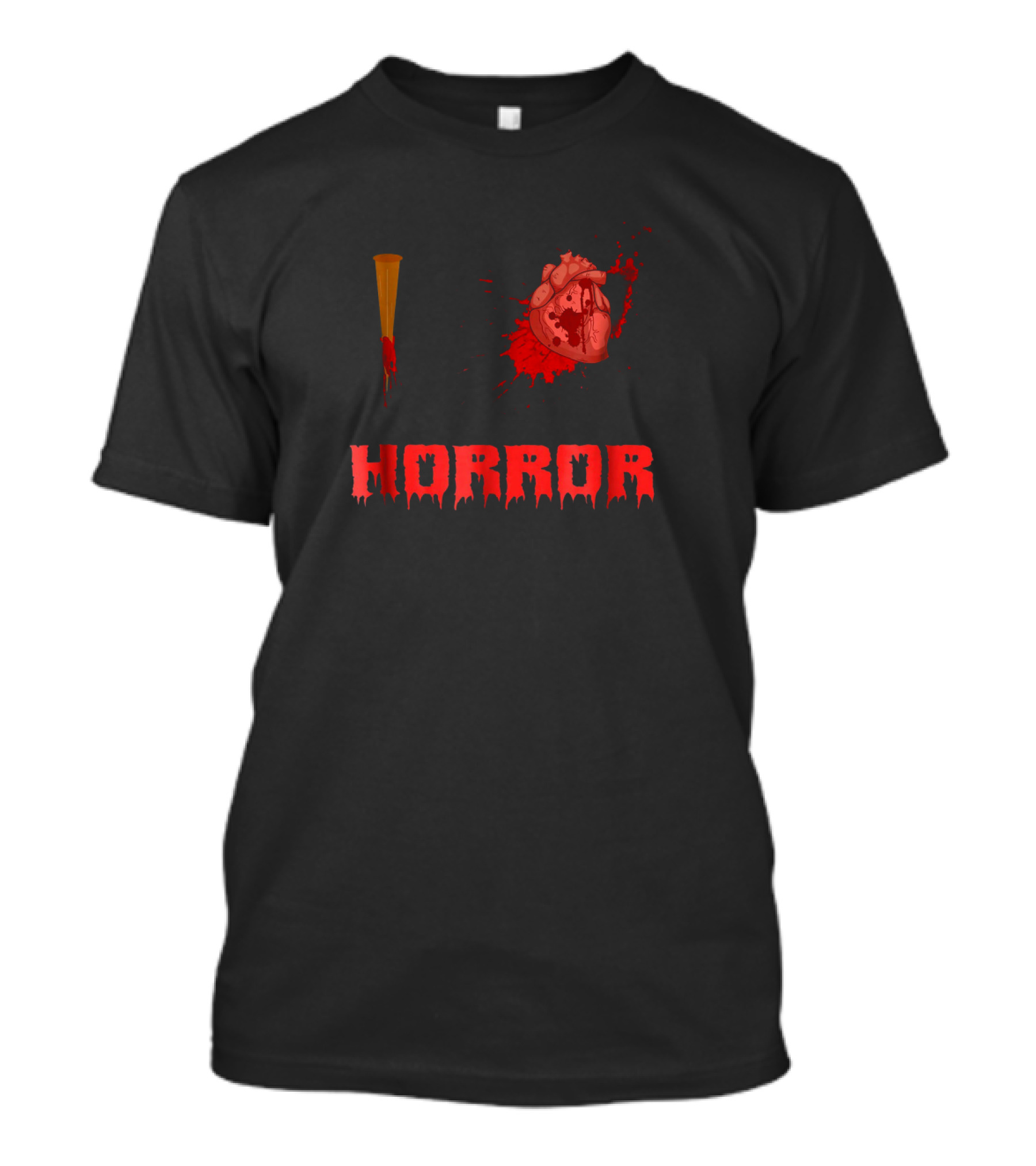 I Horror Bloody Stake Heart Design With Splatter Elements T-Shirt