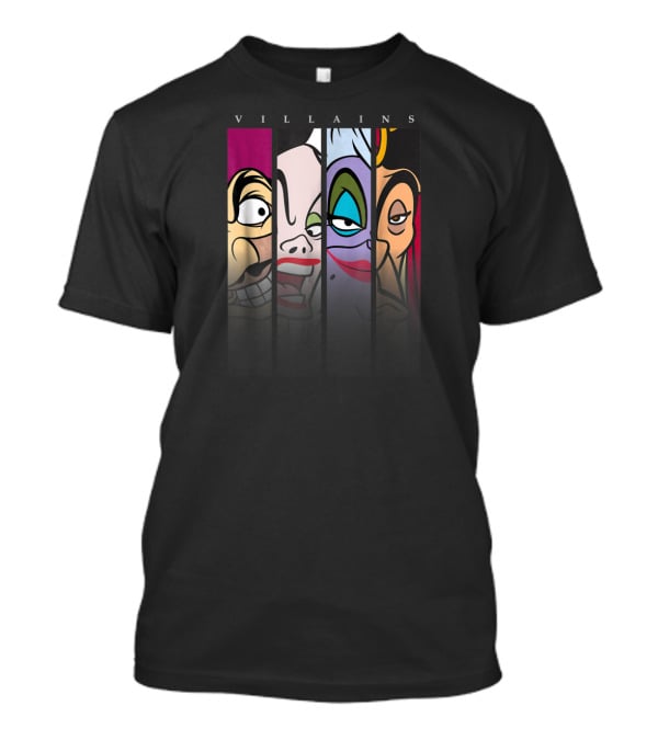 Villains Disney Evil Characters Split-Face T-Shirt