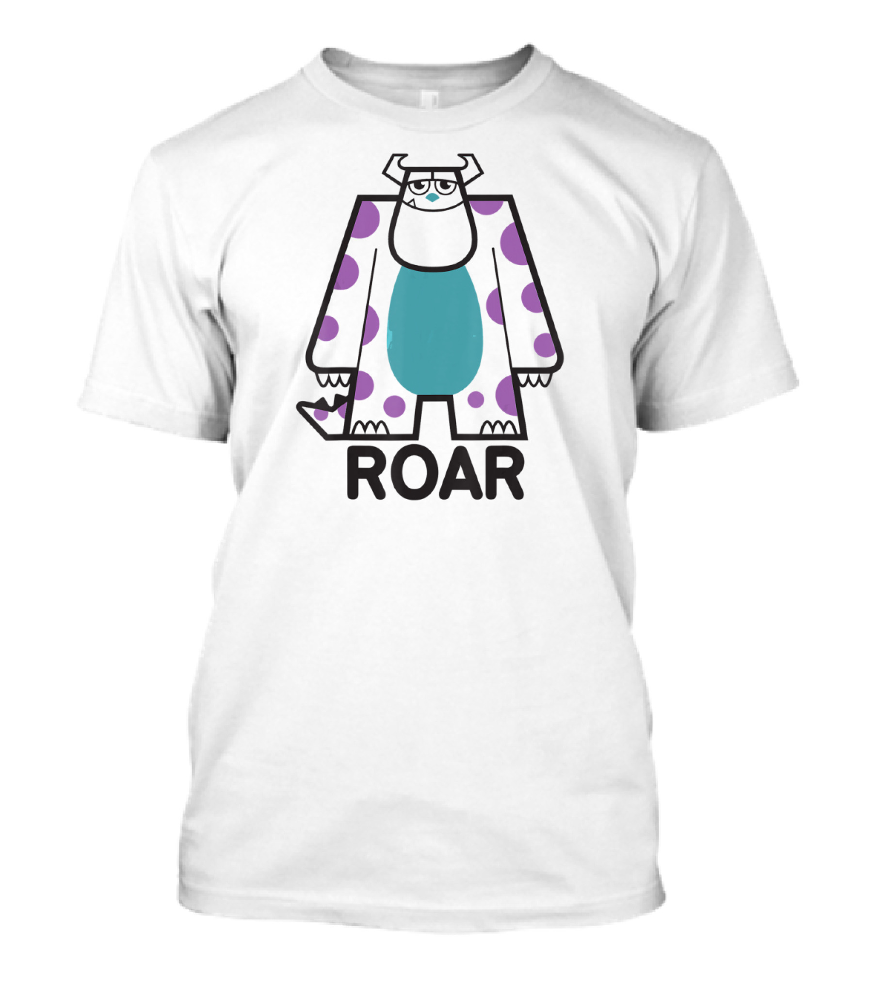 Disney Pixar Monsters University Sulley Roar Icon With Purple Polka Dots T-Shirt