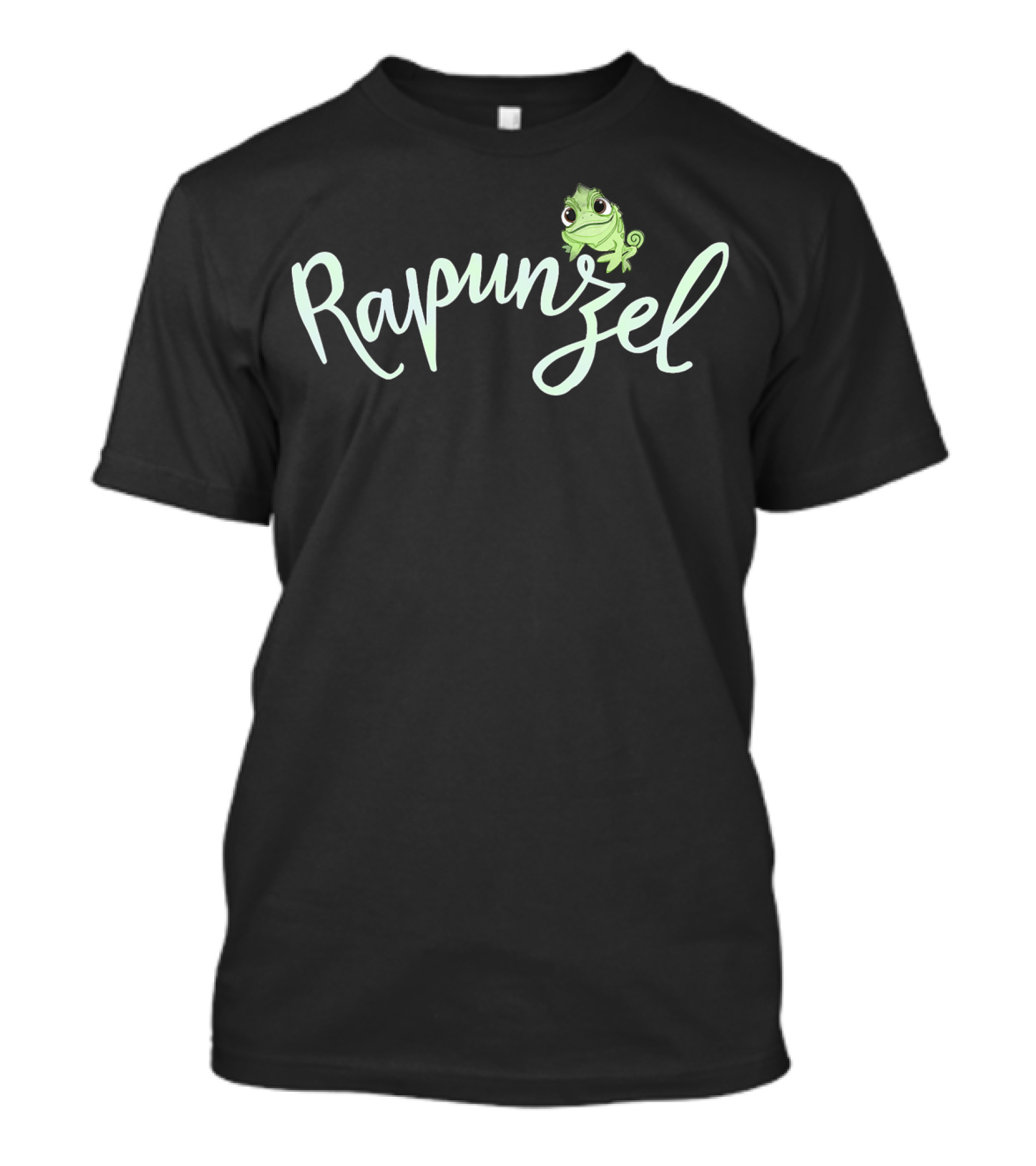 Disney Tangled Rapunzel Pascal Cursive Text T-Shirt