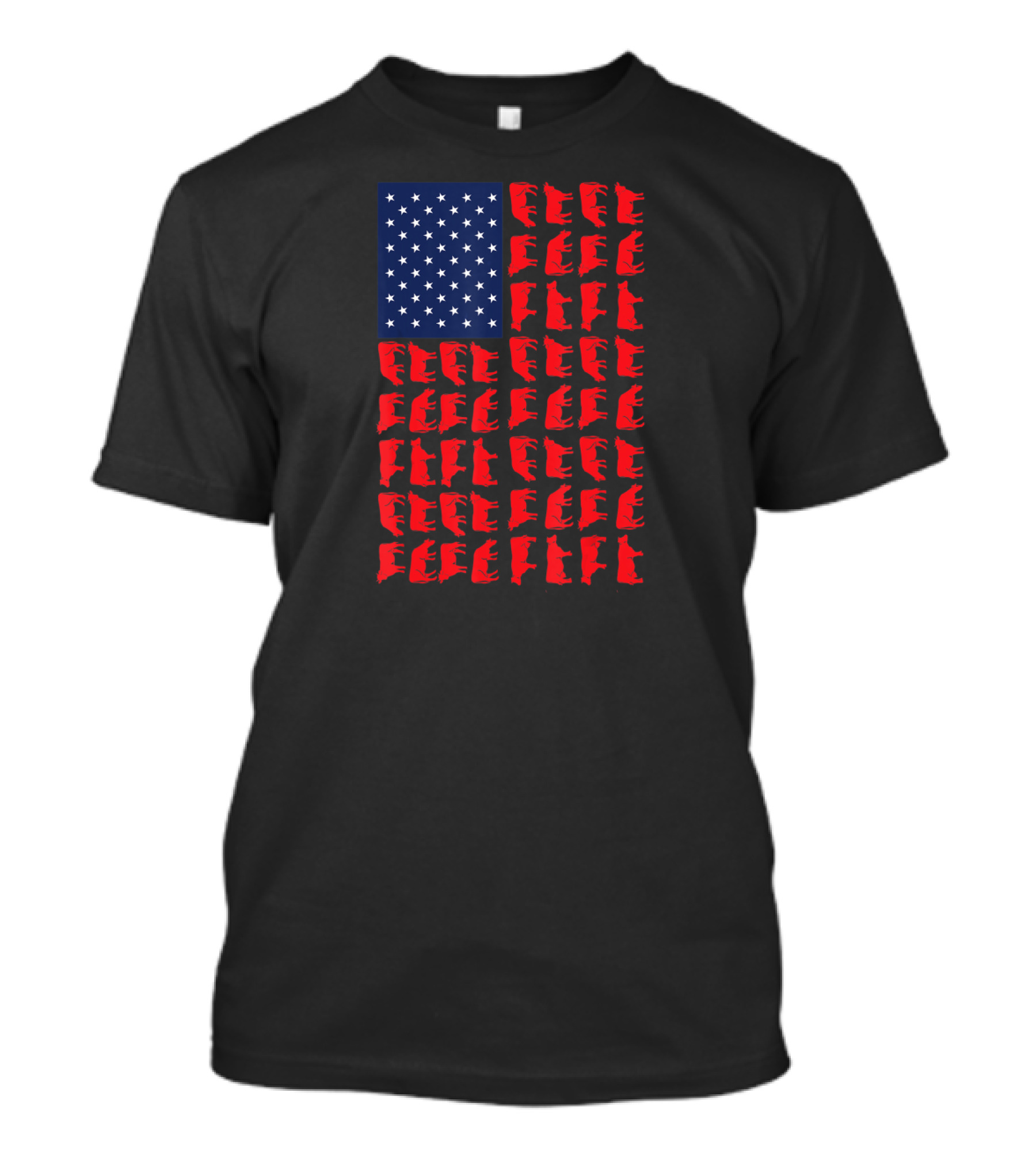 American Flag Cow Heifer July 4 Farmer Cattle T-Shirt