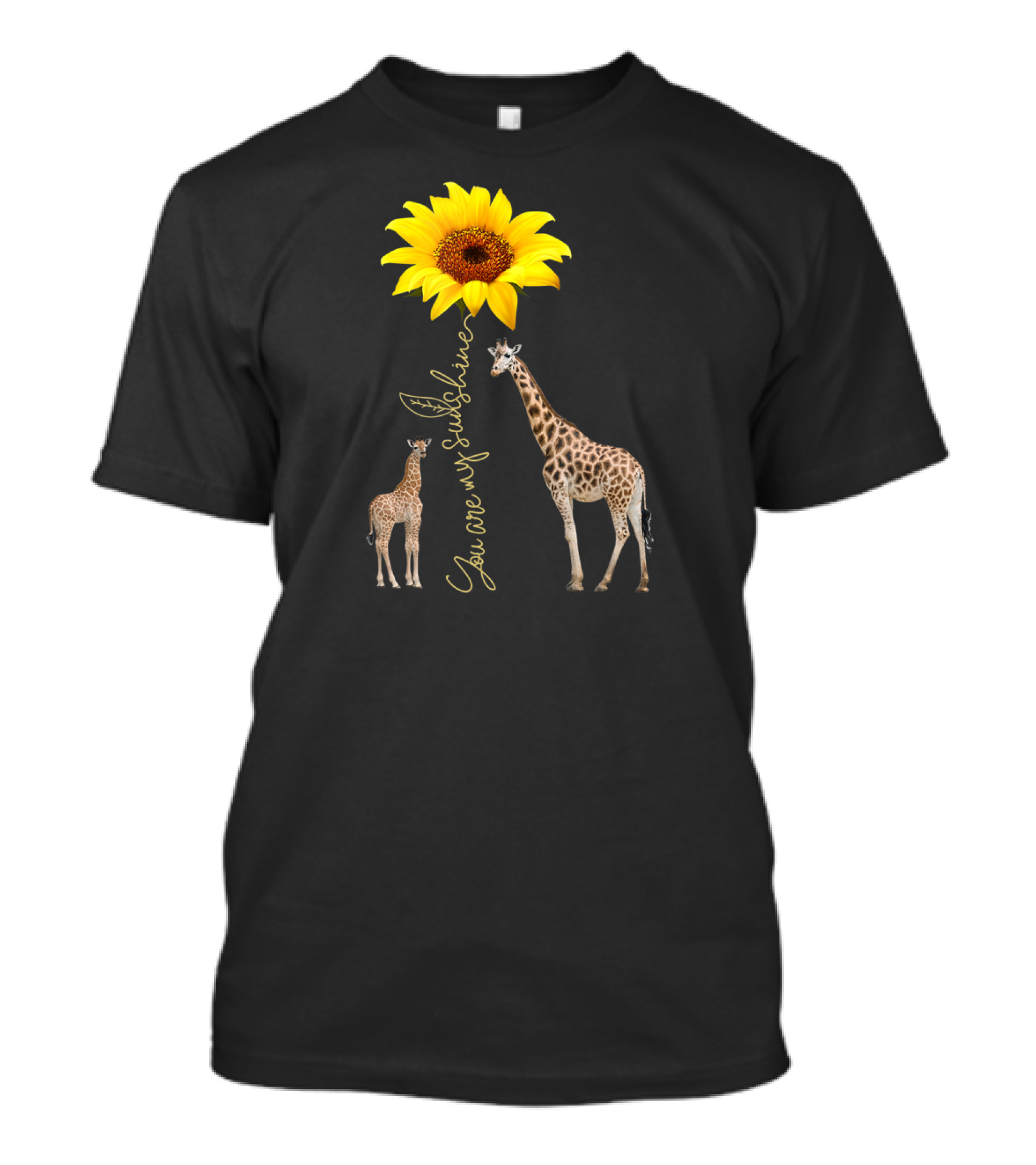 Sunflower You Are My Sunshine Giraffe With Mother And Calf T-Shirt