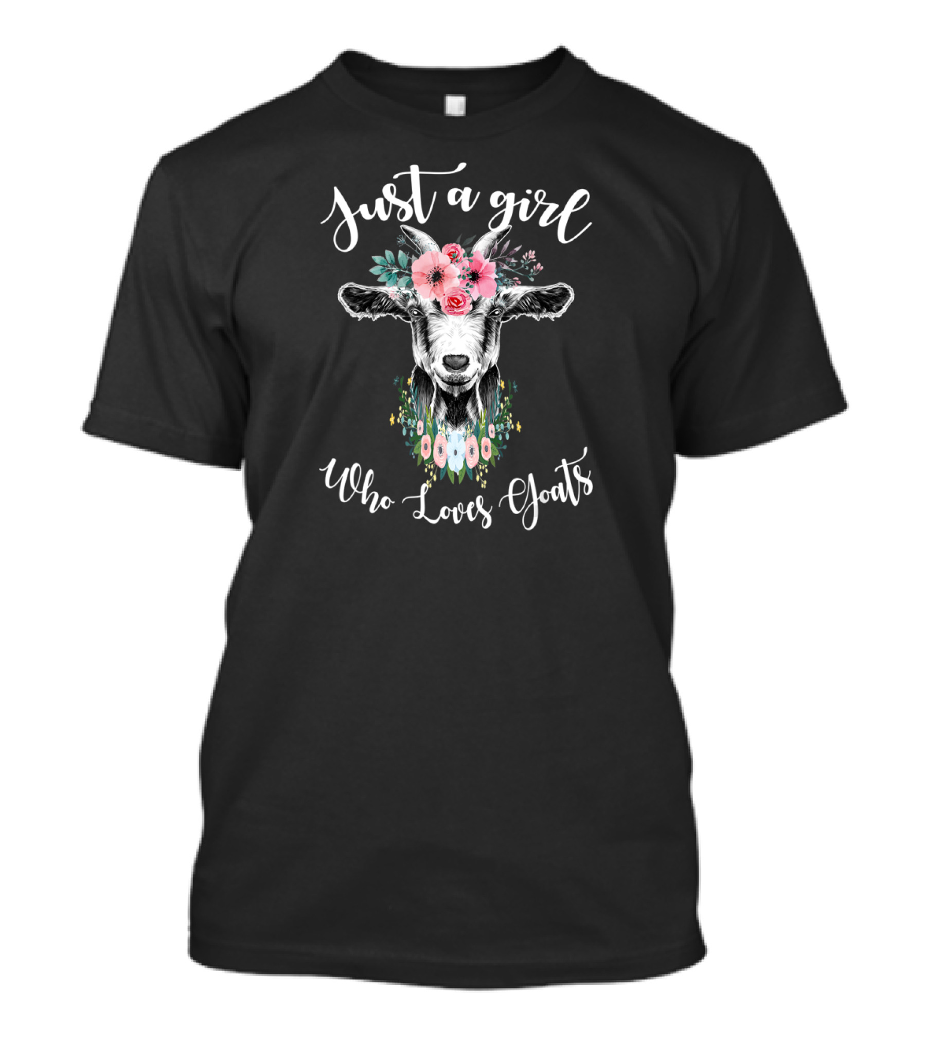 Just A Girl Who Loves Goats Floral Goat Lover T-Shirt