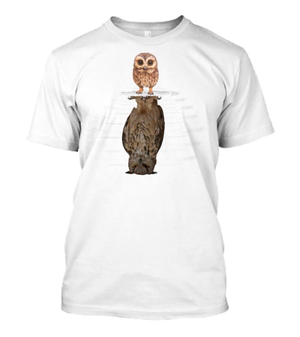 Owl Mirror Evolution Reflection Transformation T-Shirt