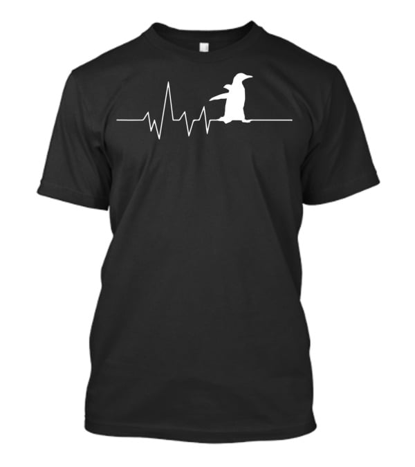 Penguin Heartbeat Rhythm Funny EKG Animal Lover T-Shirt
