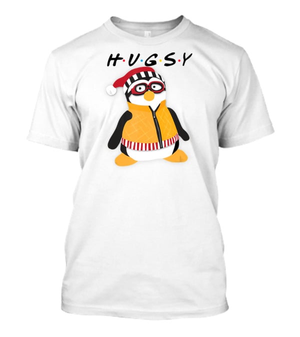 Hugsy Penguin With Santa Hat And Glasses T-Shirt