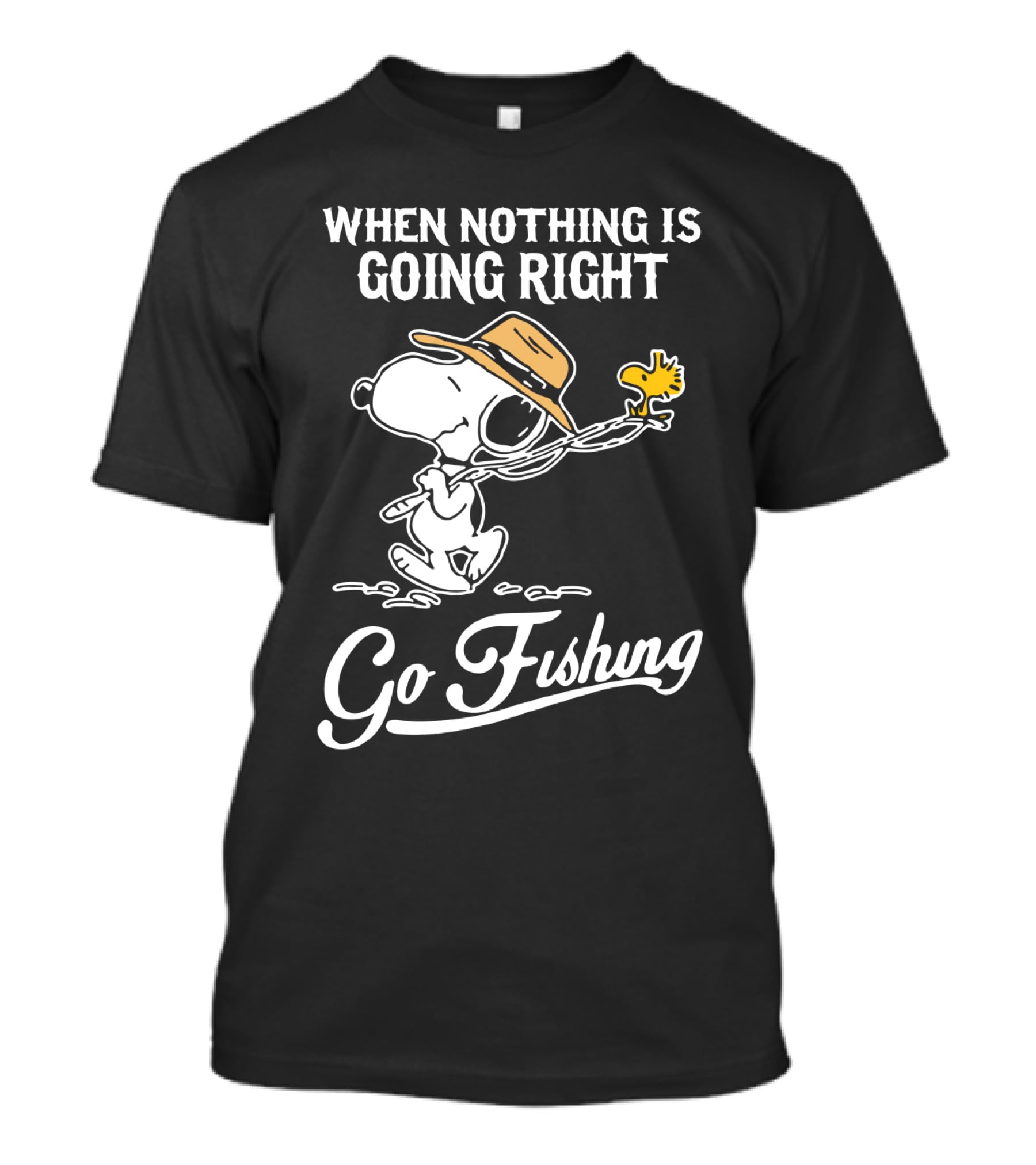 When Nothing Is Going Right Go Fishing Snoopy Peanuts T-Shirt