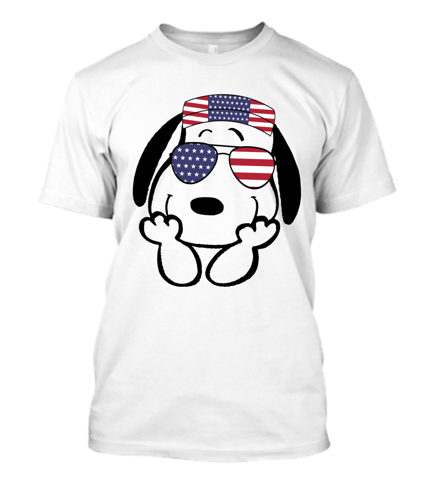 Snoopy American Flag Sunglasses The Peanuts Movie Dog T-Shirt