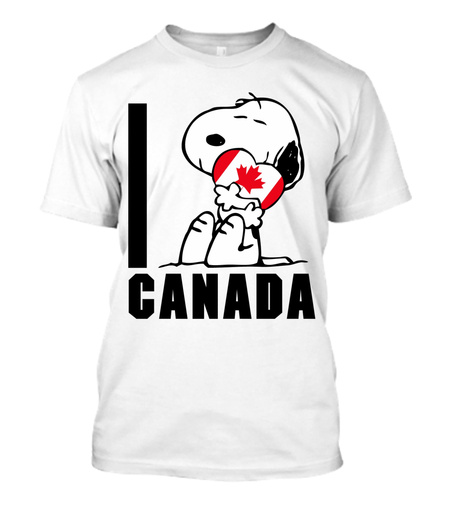 I Love Canada Snoopy Hugging Maple Leaf The Peanuts Movie T-Shirt