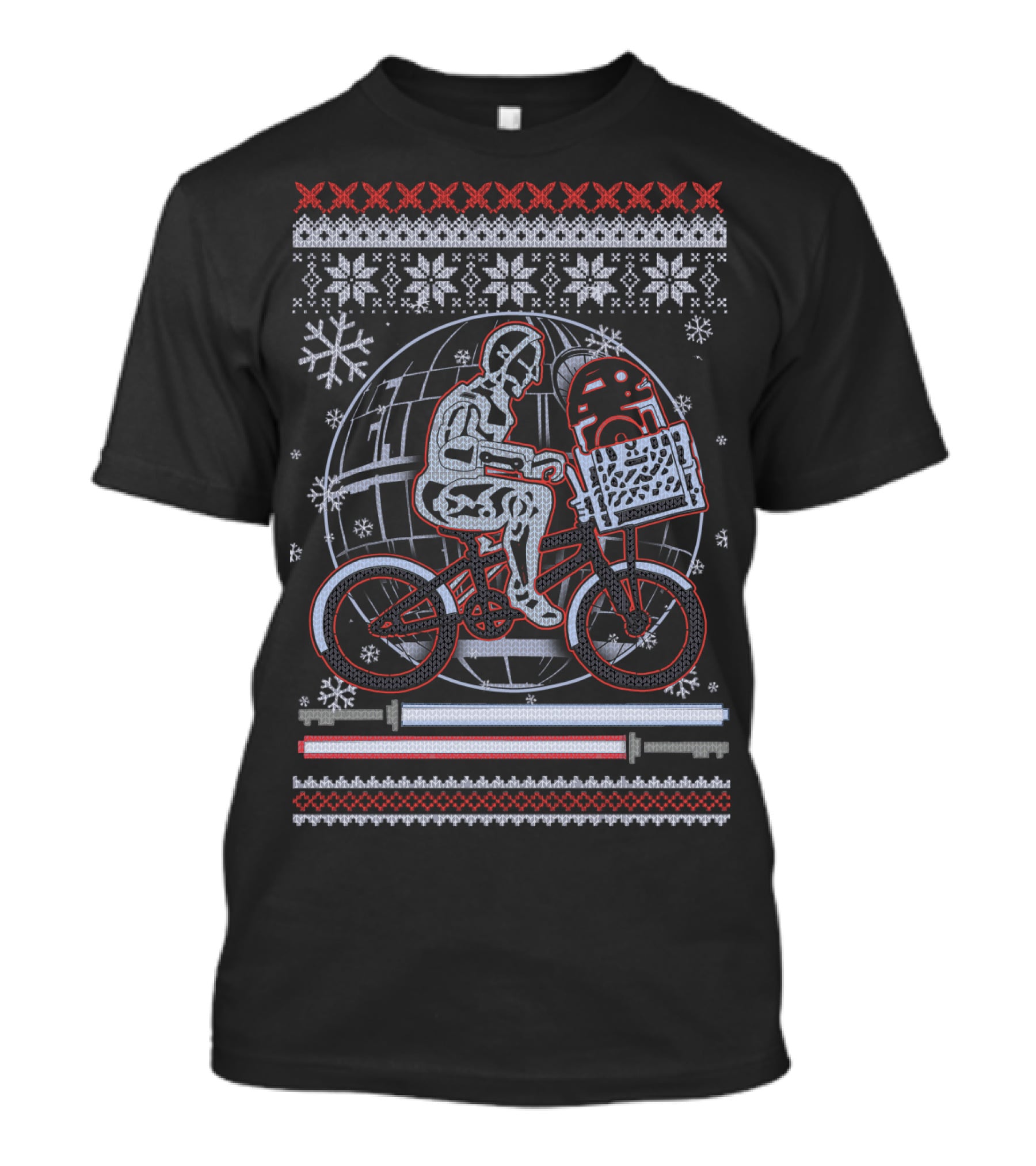 Star Wars ET Friends On Bicycle Christmas T-Shirt