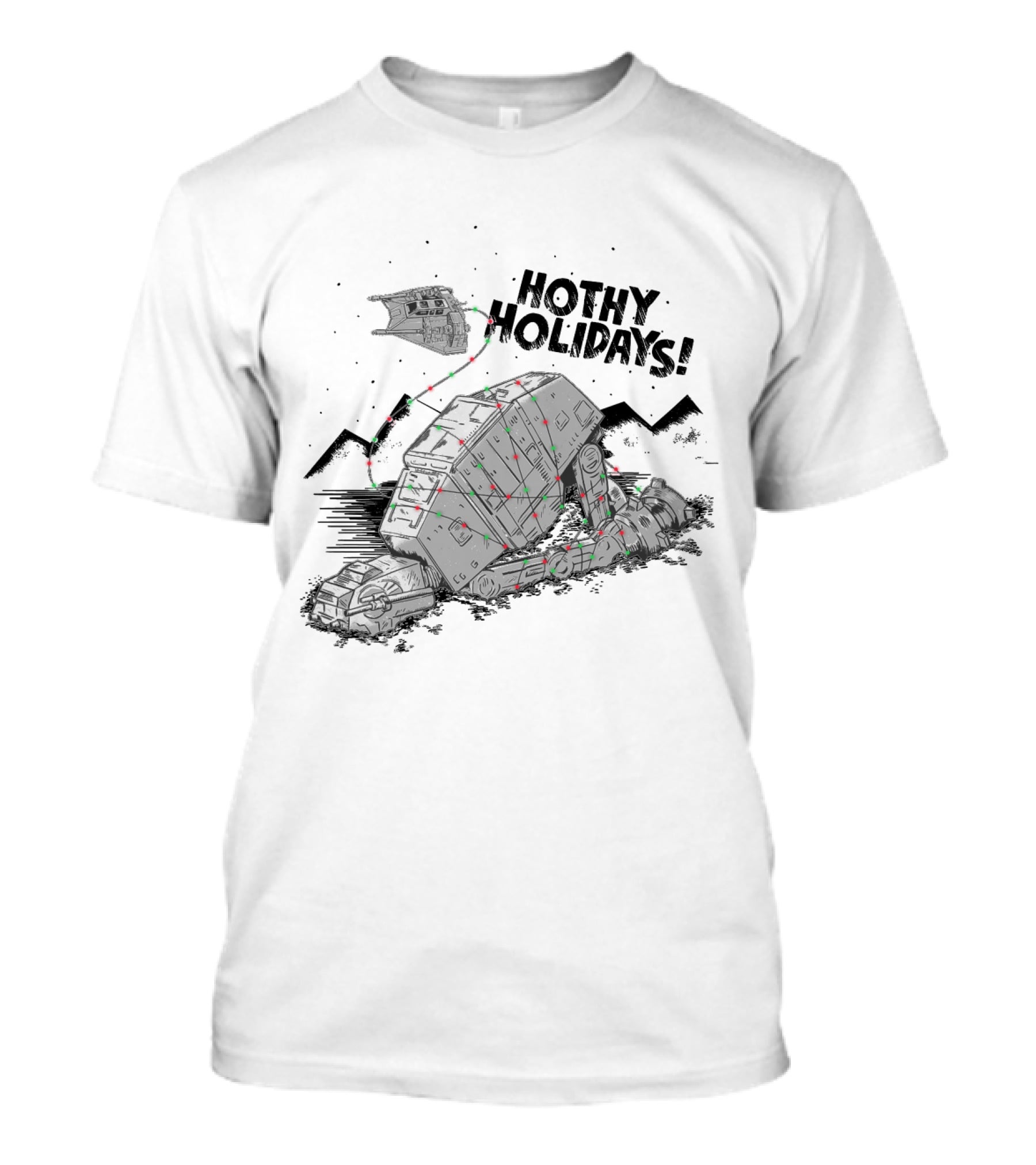 Hothy Holidays Star Wars AT-AT With Christmas Lights T-Shirt