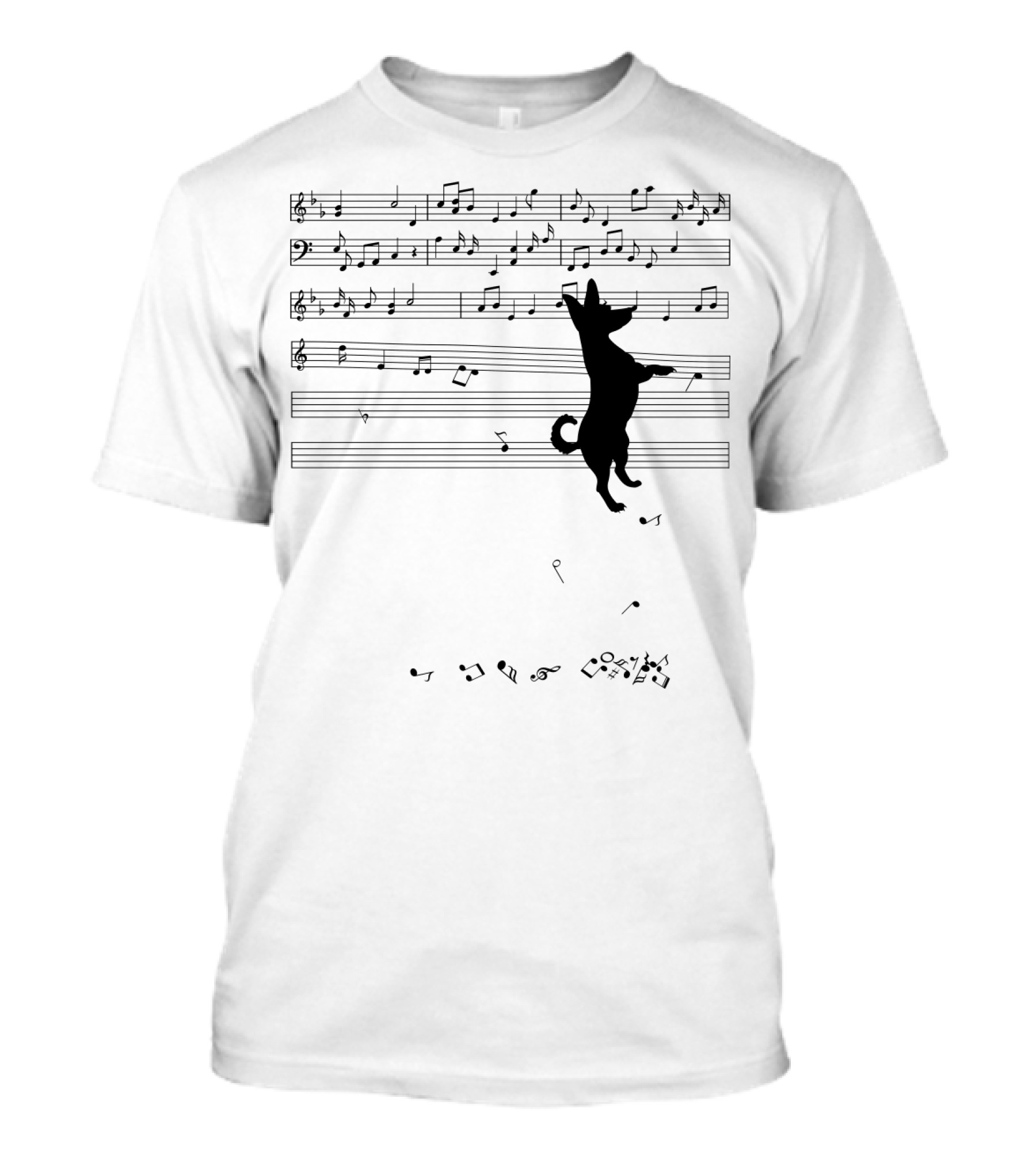 Chihuahua Conducting Musical Notes On Sheet Music T-Shirt