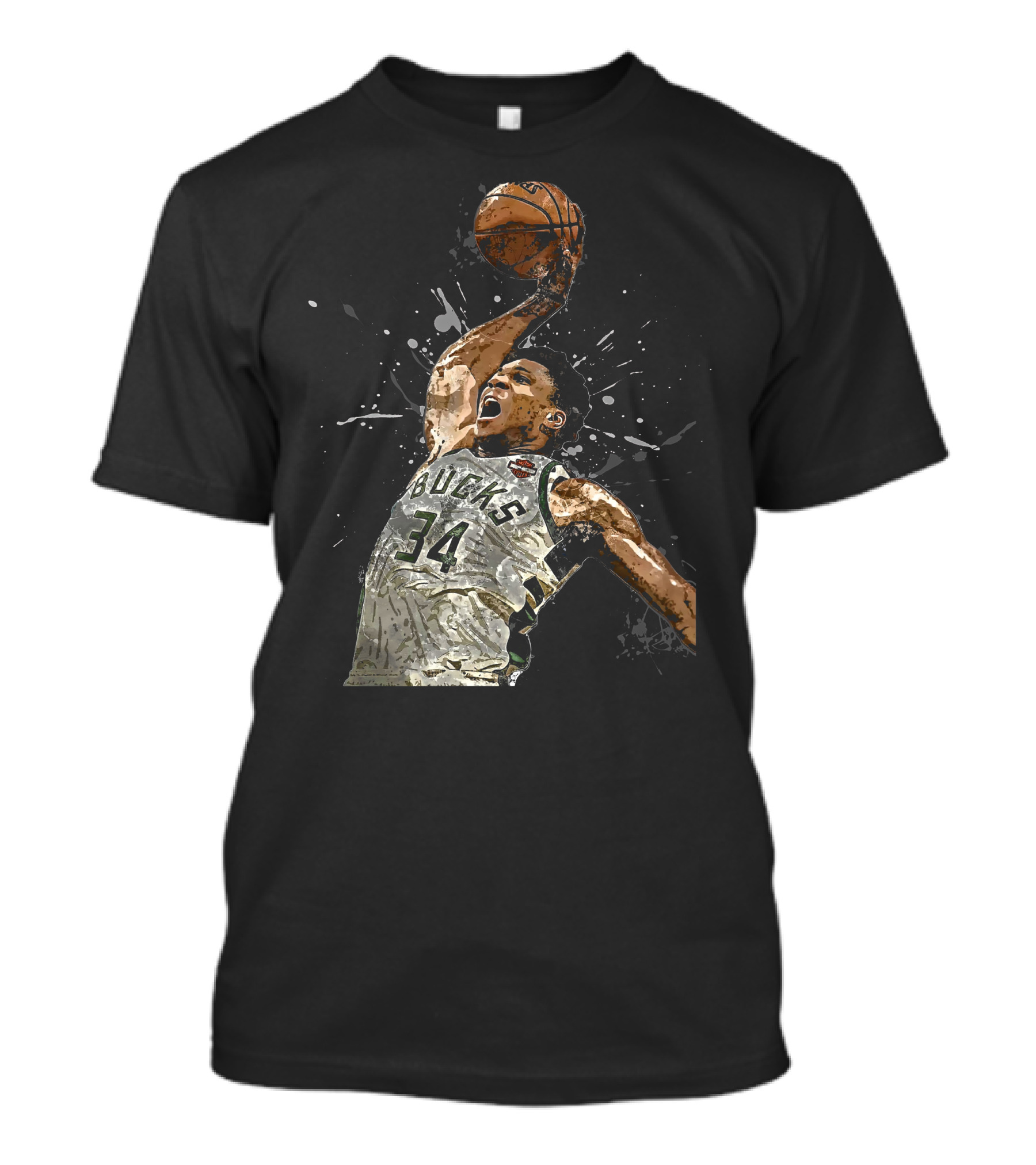 Giannis Antetokounmpo 34 Bucks Basketball Dunk Jersey T-Shirt