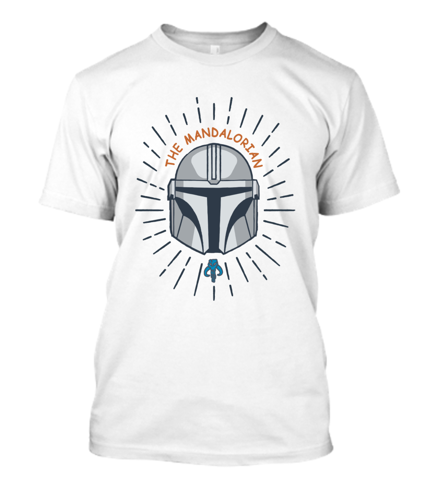 The Mandalorian Cartoon Helmet Starburst T-Shirt