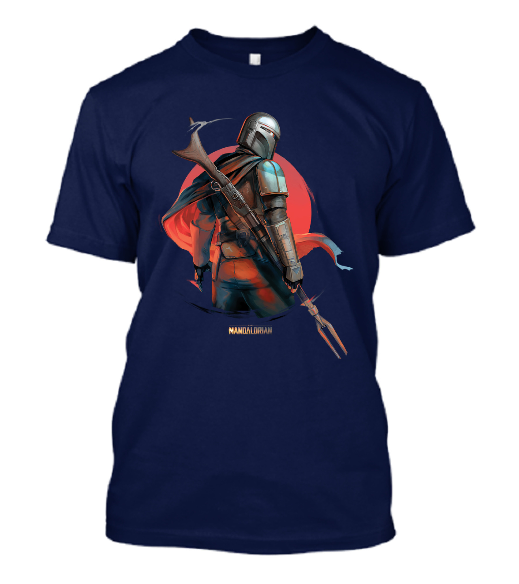 Mandalorian Warrior In Front Of Red Sun T-Shirt