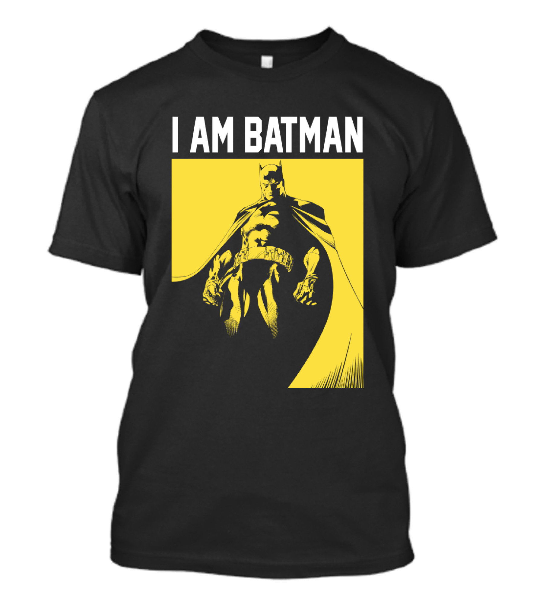 I Am Batman Yellow Black Bold Shadow T-Shirt