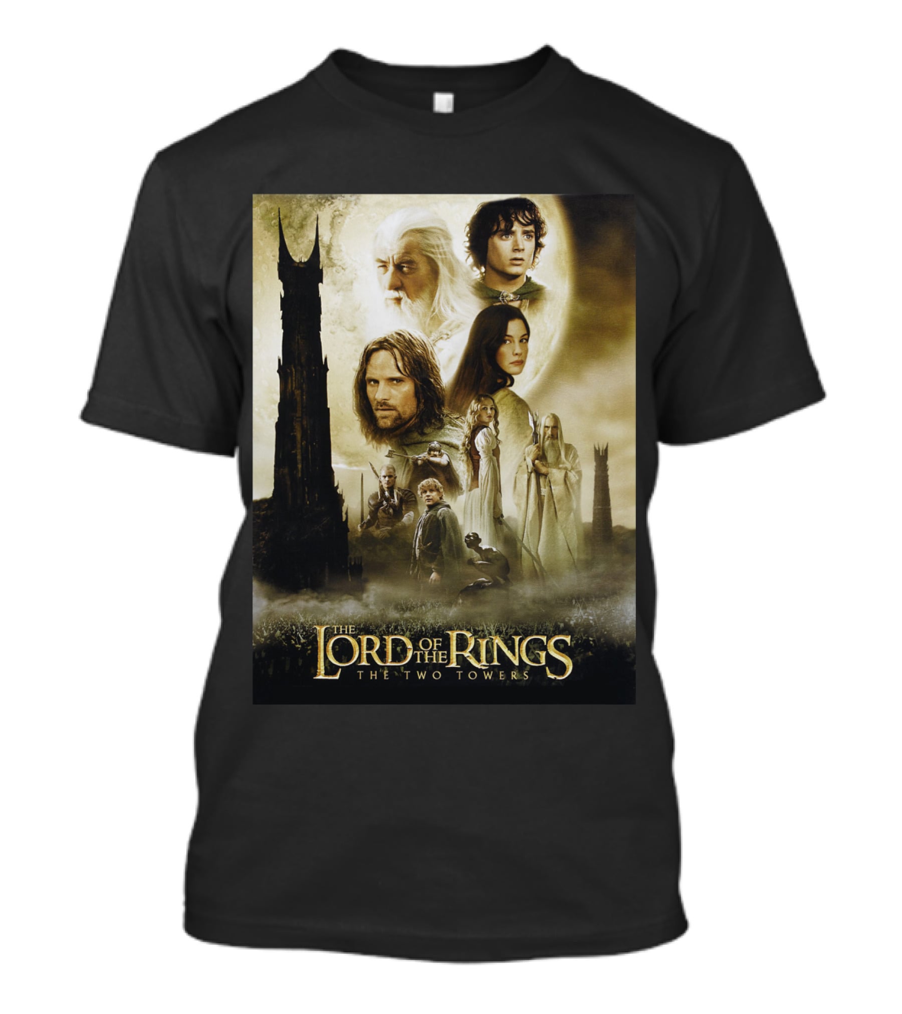 The Lord Of The Rings The Two Towers Movie Characters And Towers T-Shirt