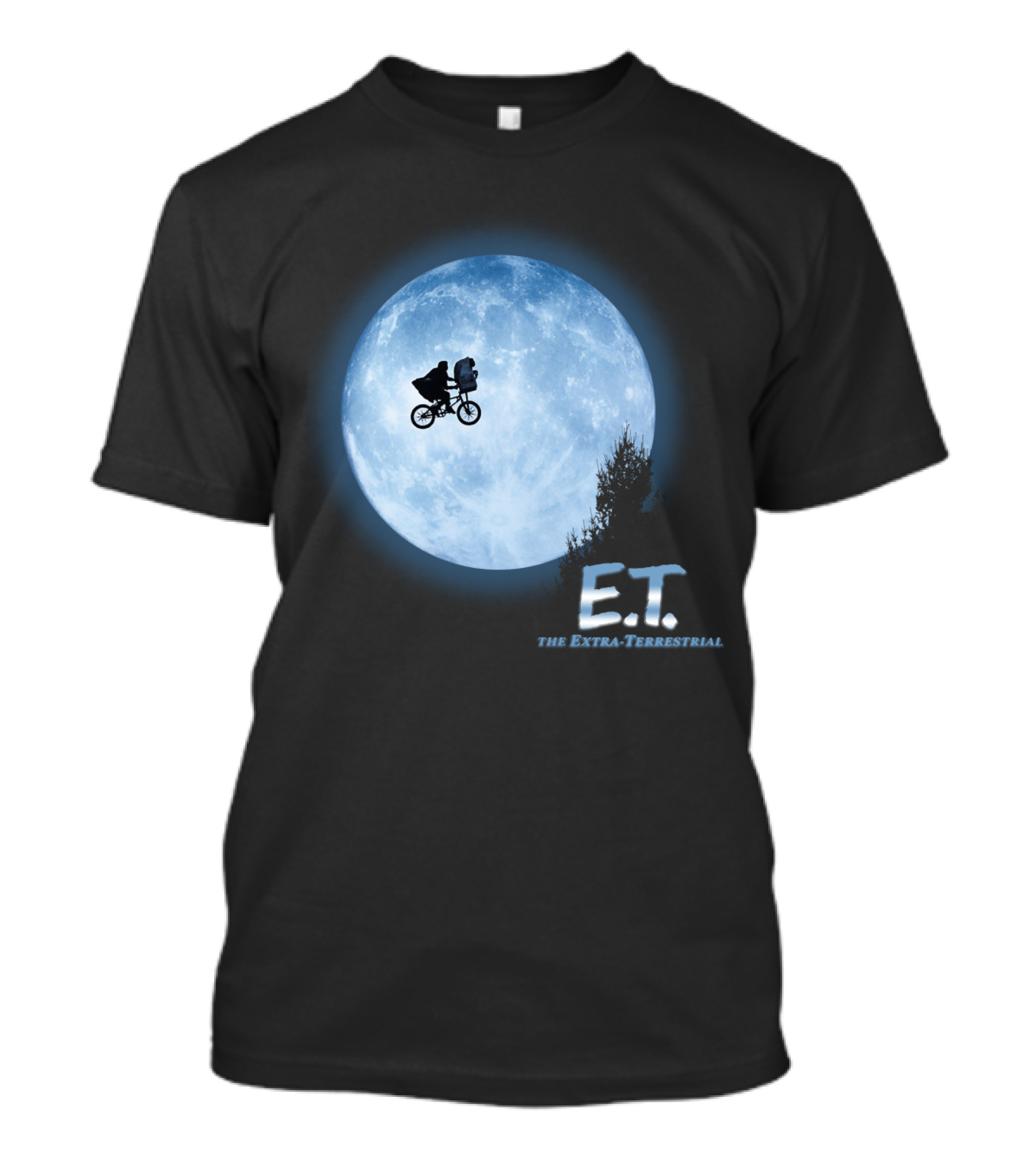 E.T. The Extra-Terrestrial Bicycle Silhouette Against Full Moon T-Shirt