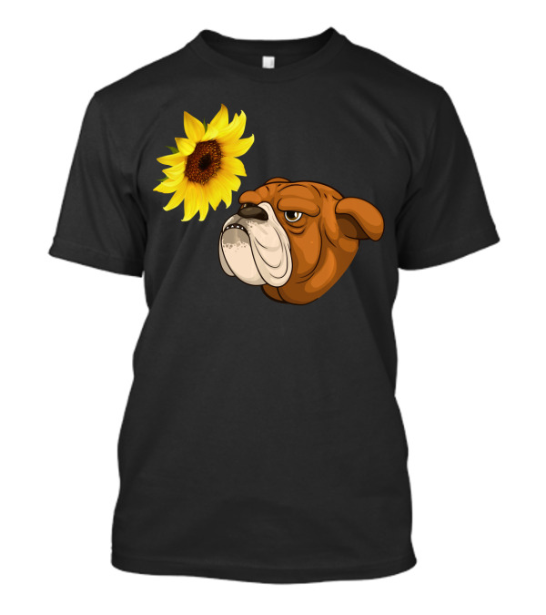 Sunflower Bulldog Hippie Girls English T-Shirt