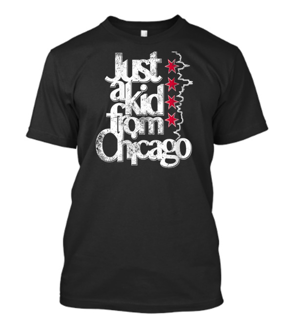 Just A Kid From Chicago Vintage Throwback City Map Stars T-Shirt