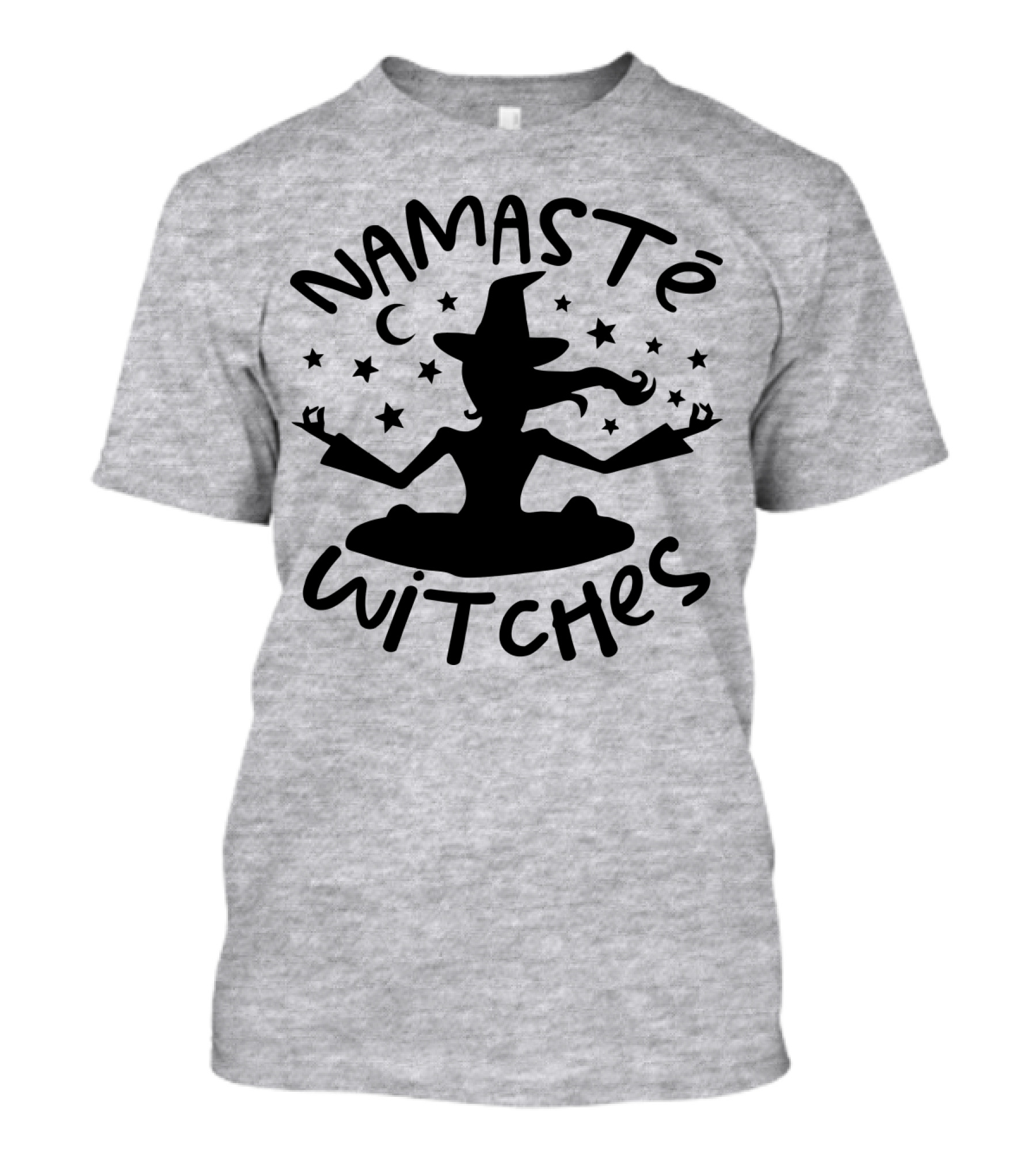 Namaste Witches Silhouette With Hat And Stars T-Shirt