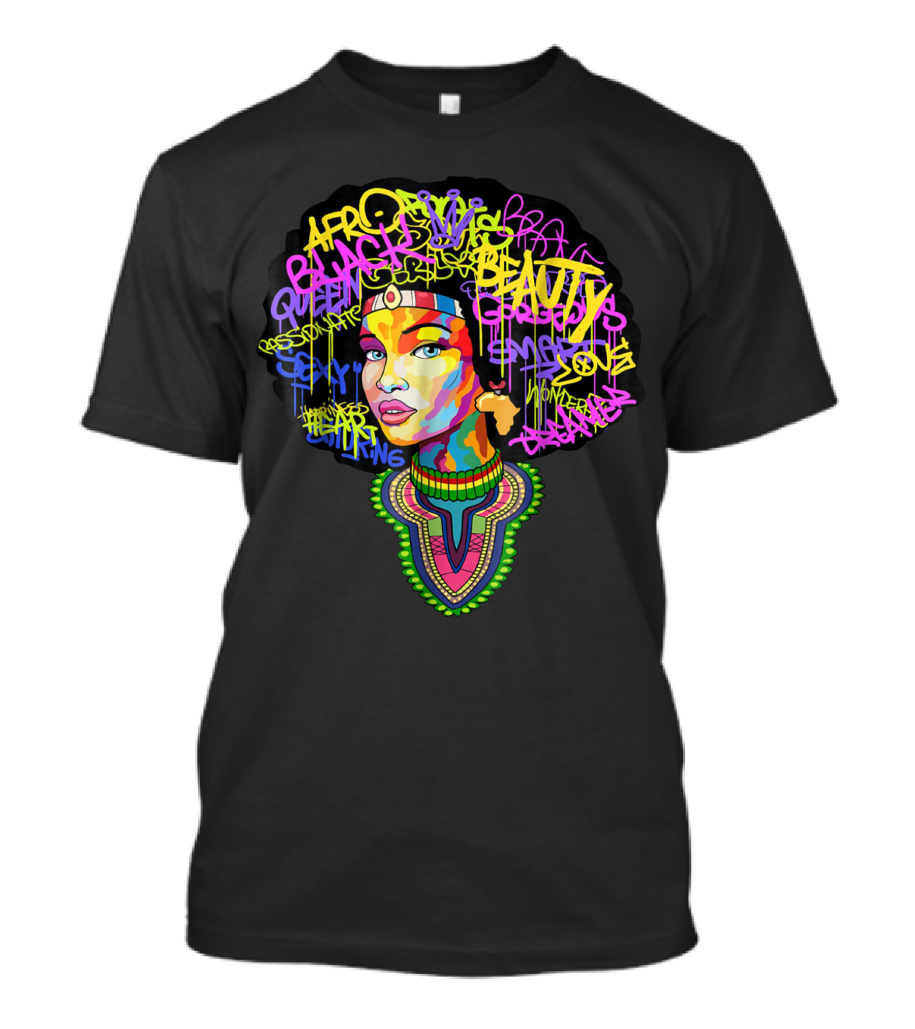 Black Afro Queen Beauty Expression Style Power T-Shirt