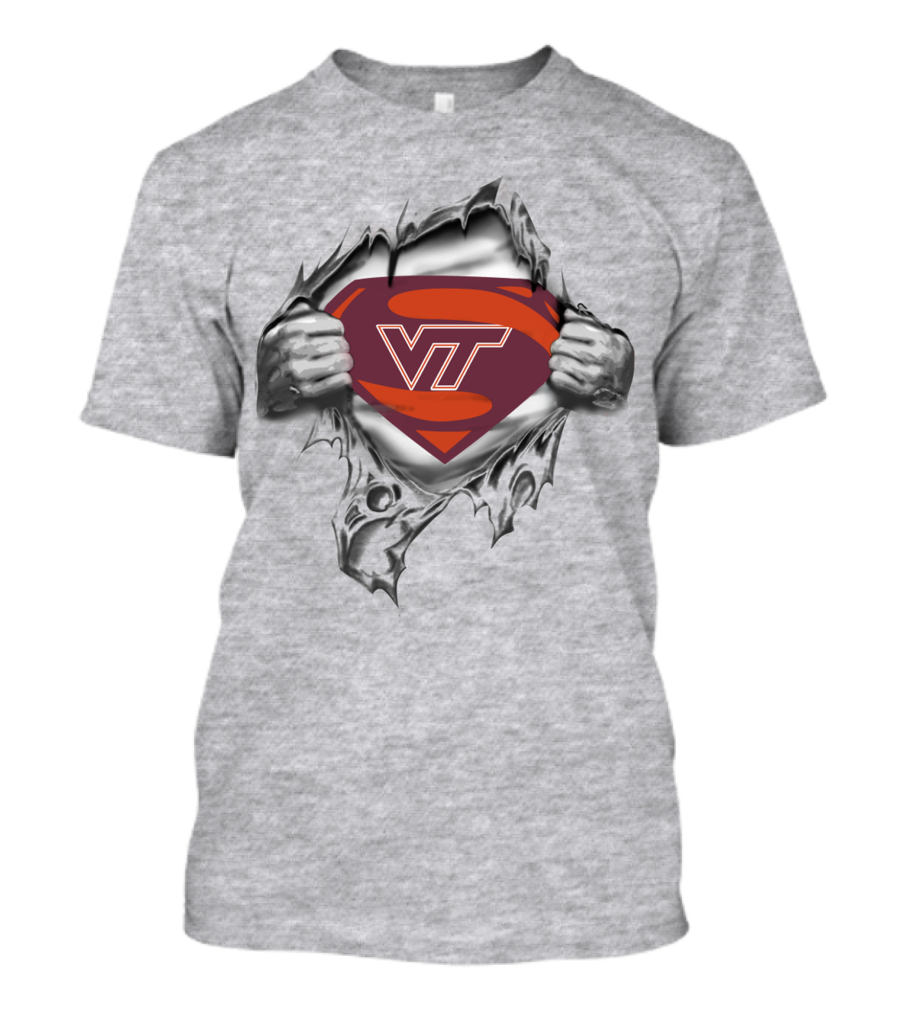 VT Hokies Super Man Logo Heroic Emblem T-Shirt