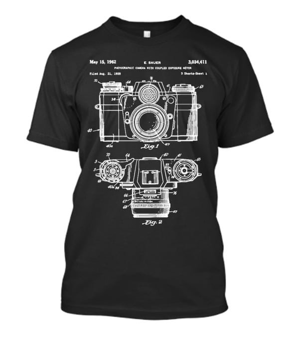 Photography Photographic Camera Patent May 15 1962 E Sauer T-Shirt