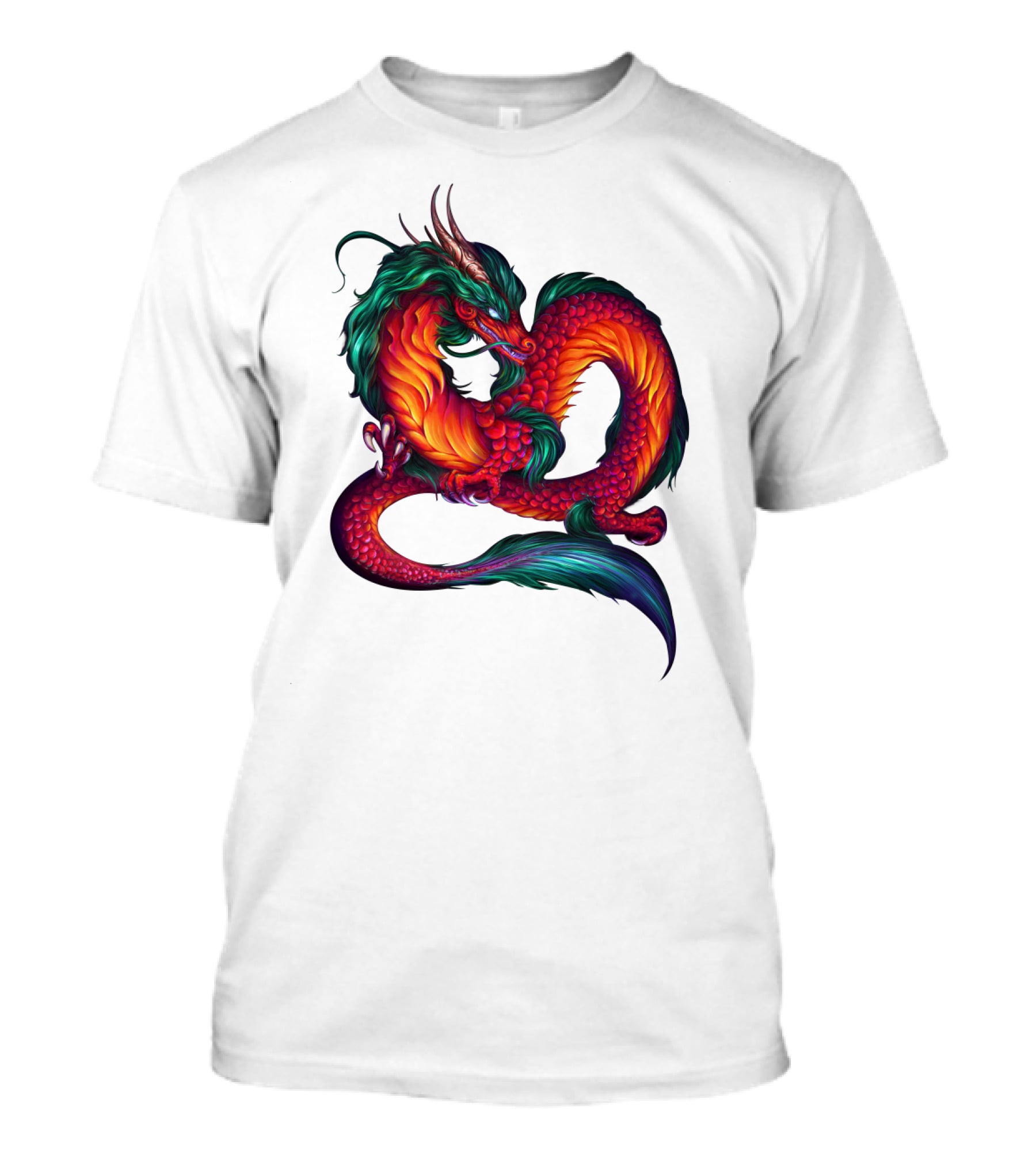 DRAGON ART AAA Kaleidoscope Colors Coiled Majesty T-Shirt