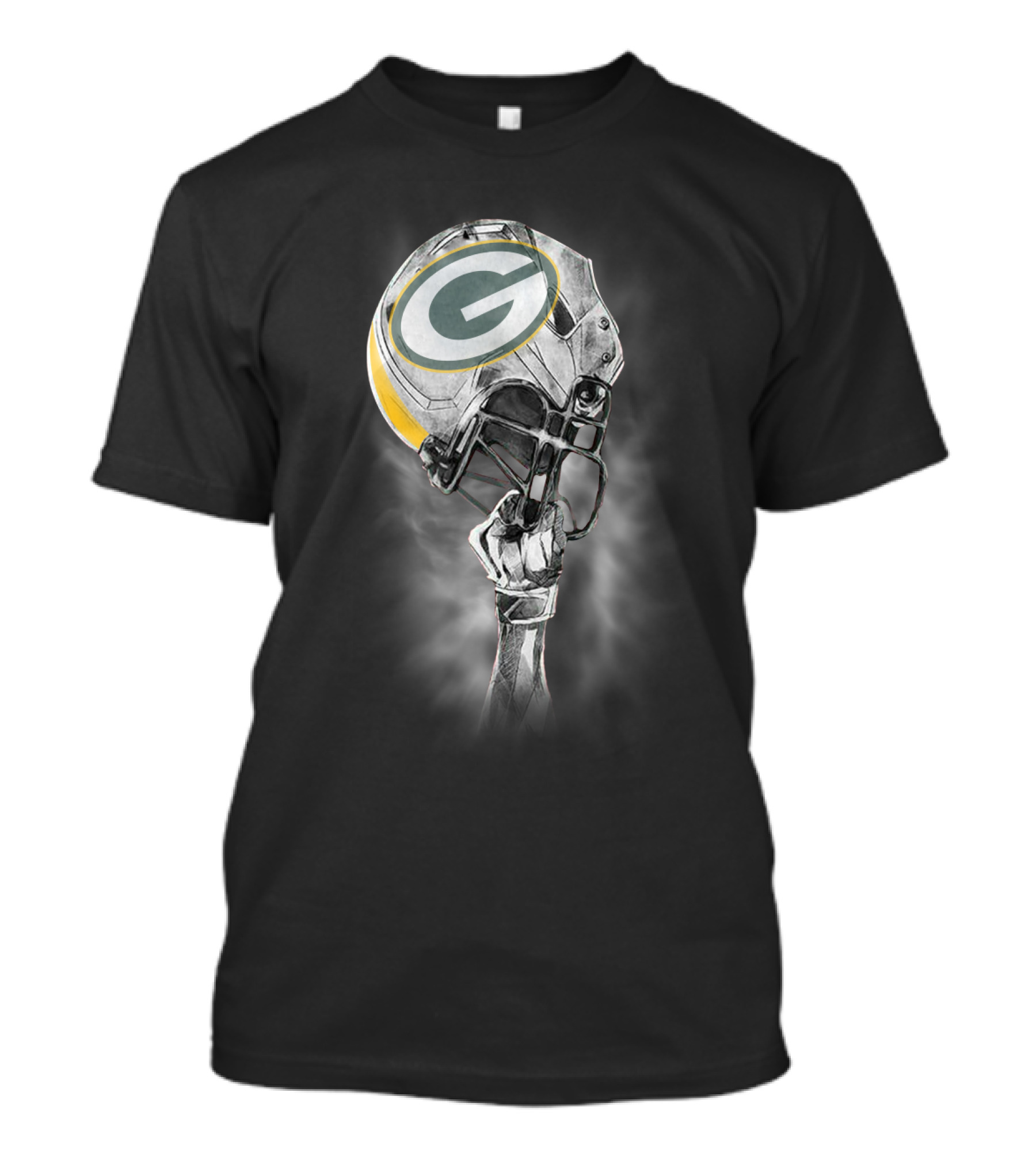 Green Bay Packers Football Helmet Artwork T-Shirt