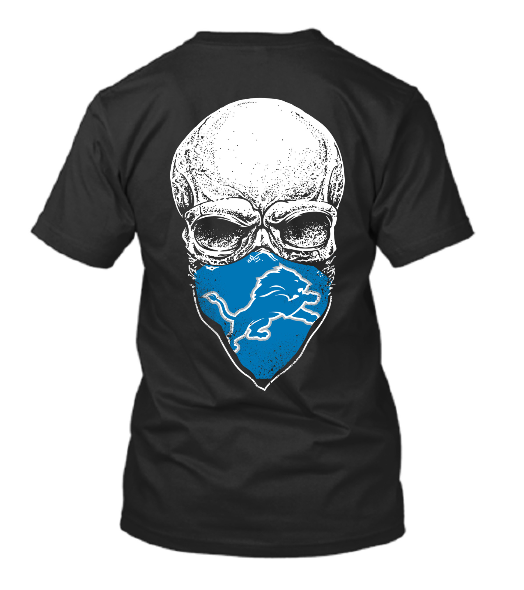 Detroit Lions Skull Bandana T-Shirt