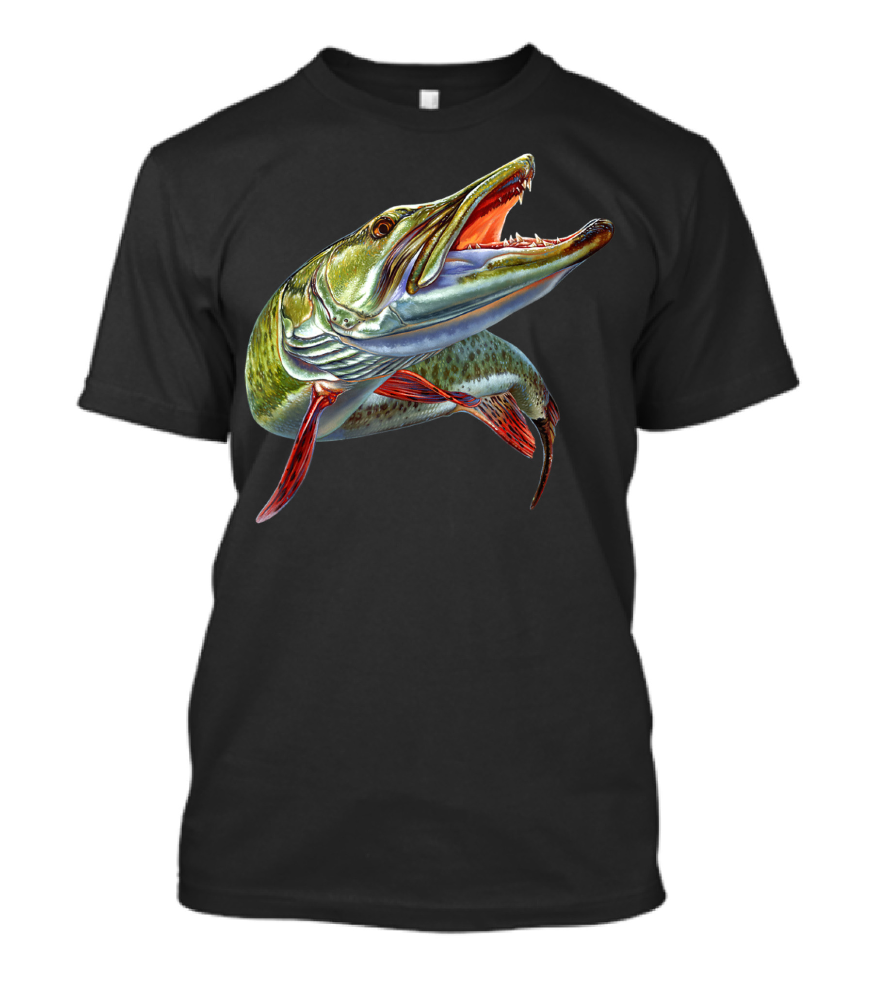 Muskie Hunter Musky Fisherman Lure Fly Fishing Novelty Realistic Fish T-Shirt