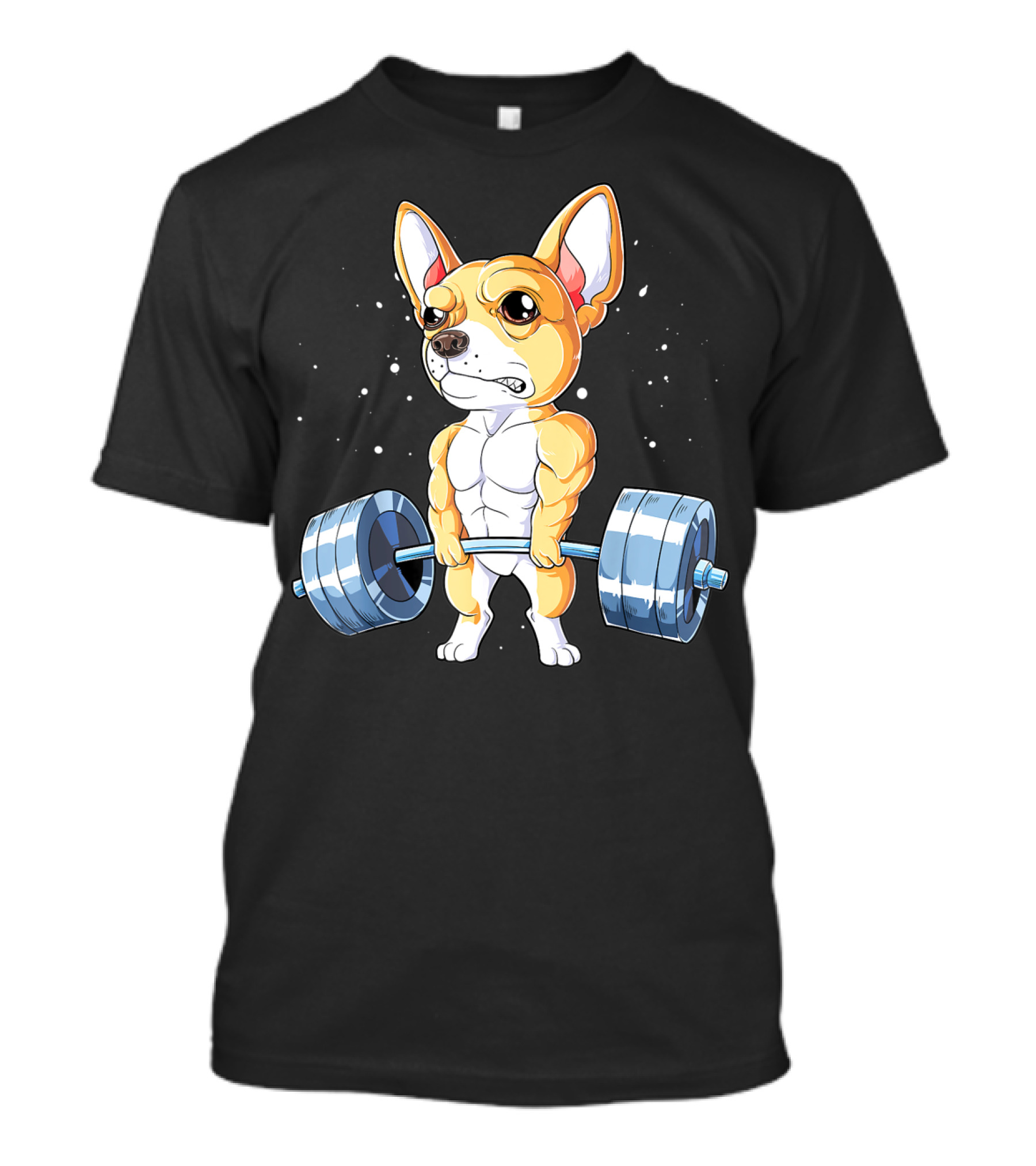 Chihuahua Weightlifting Deadlift Funny Men Fitness Gym T-Shirt