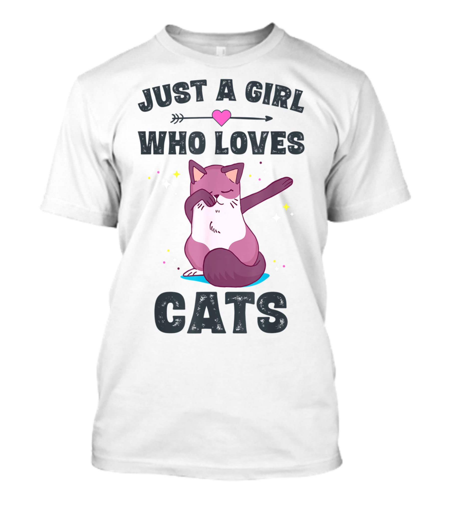 Just A Girl Who Loves Cats Dabbing Cat Lover T-Shirt