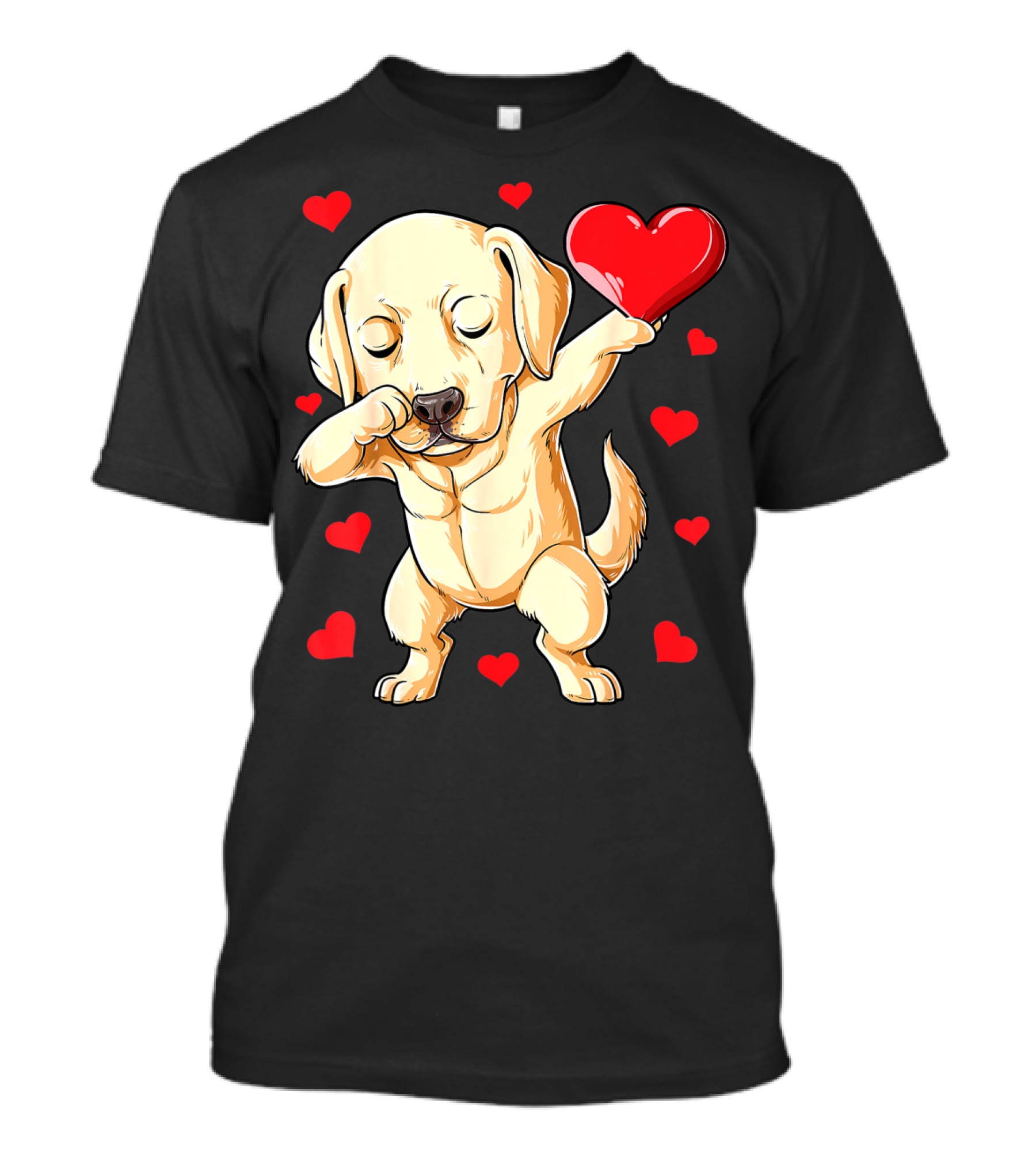 Valentines Day Dabbing Labrador Dog Lover Heart T-Shirt