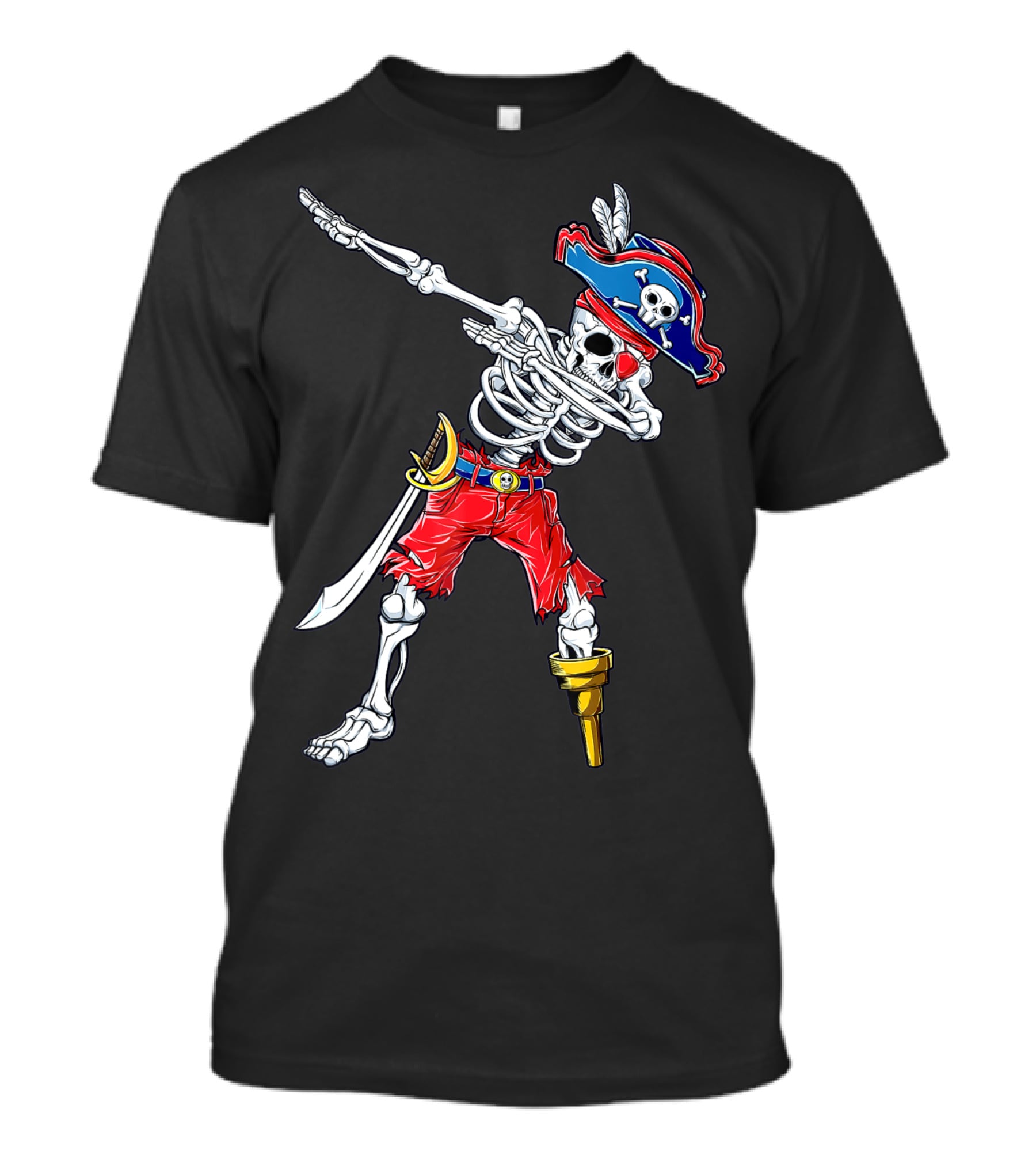 Dabbing Skeleton Pirate Jolly Roger Kids Skull Boys T-Shirt