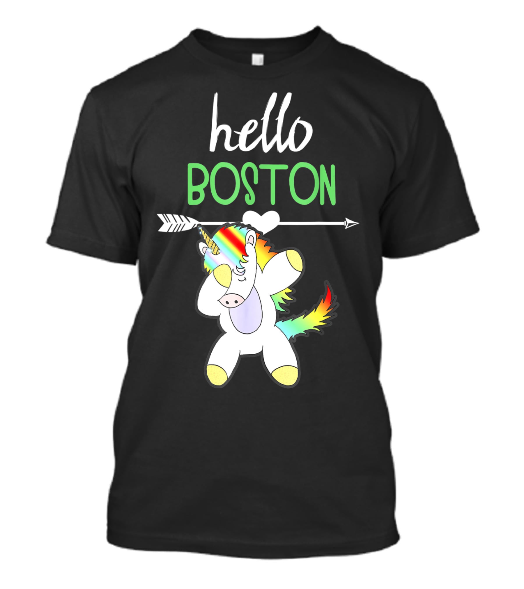 Hello Boston Dabbing Unicorn Girls T-Shirt