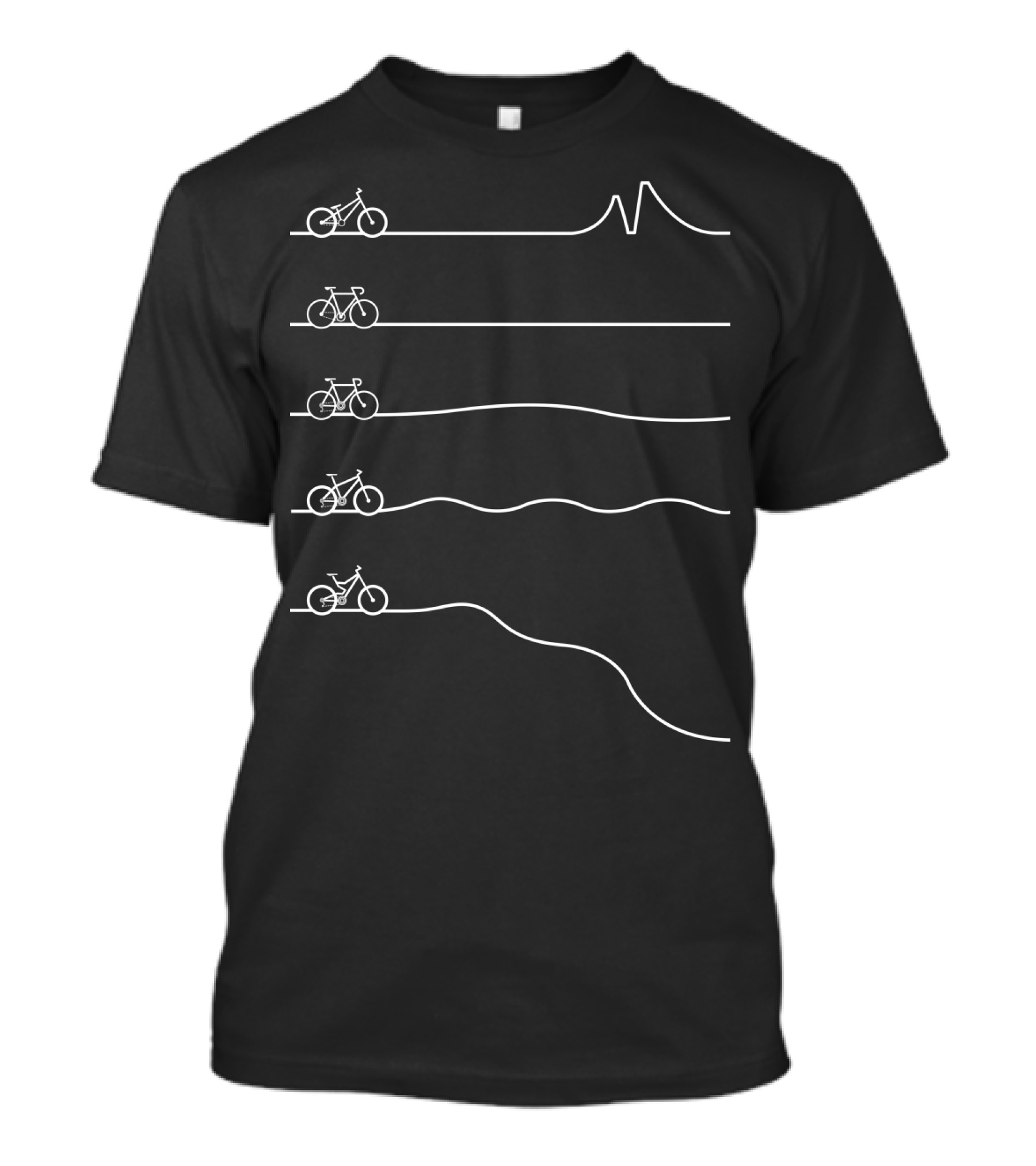 Ride Your Way Bike Paths Adventure Line T-Shirt