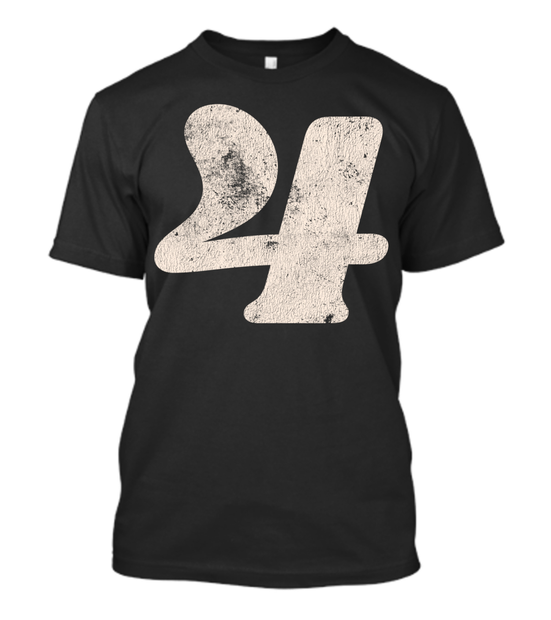 Vintagestyle Textured 24 Number Four T-Shirt