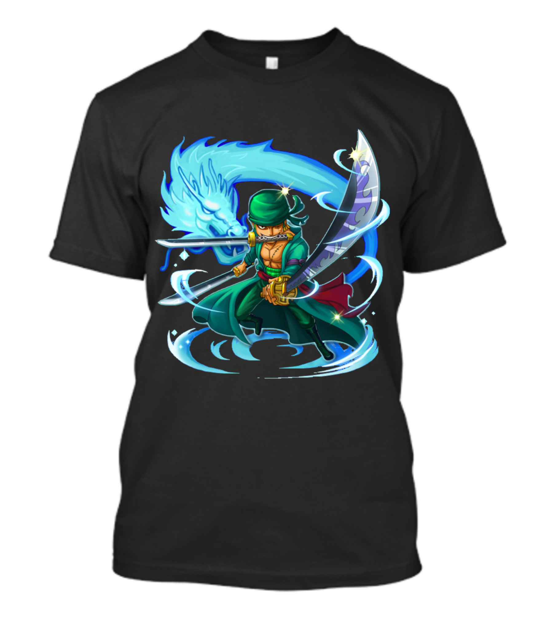 Roronoa Zoro Swordmaster With Blue Dragon Aura T-Shirt