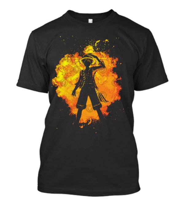 Soul Of The Pirate Luffy Fire Silhouette Anime T-Shirt