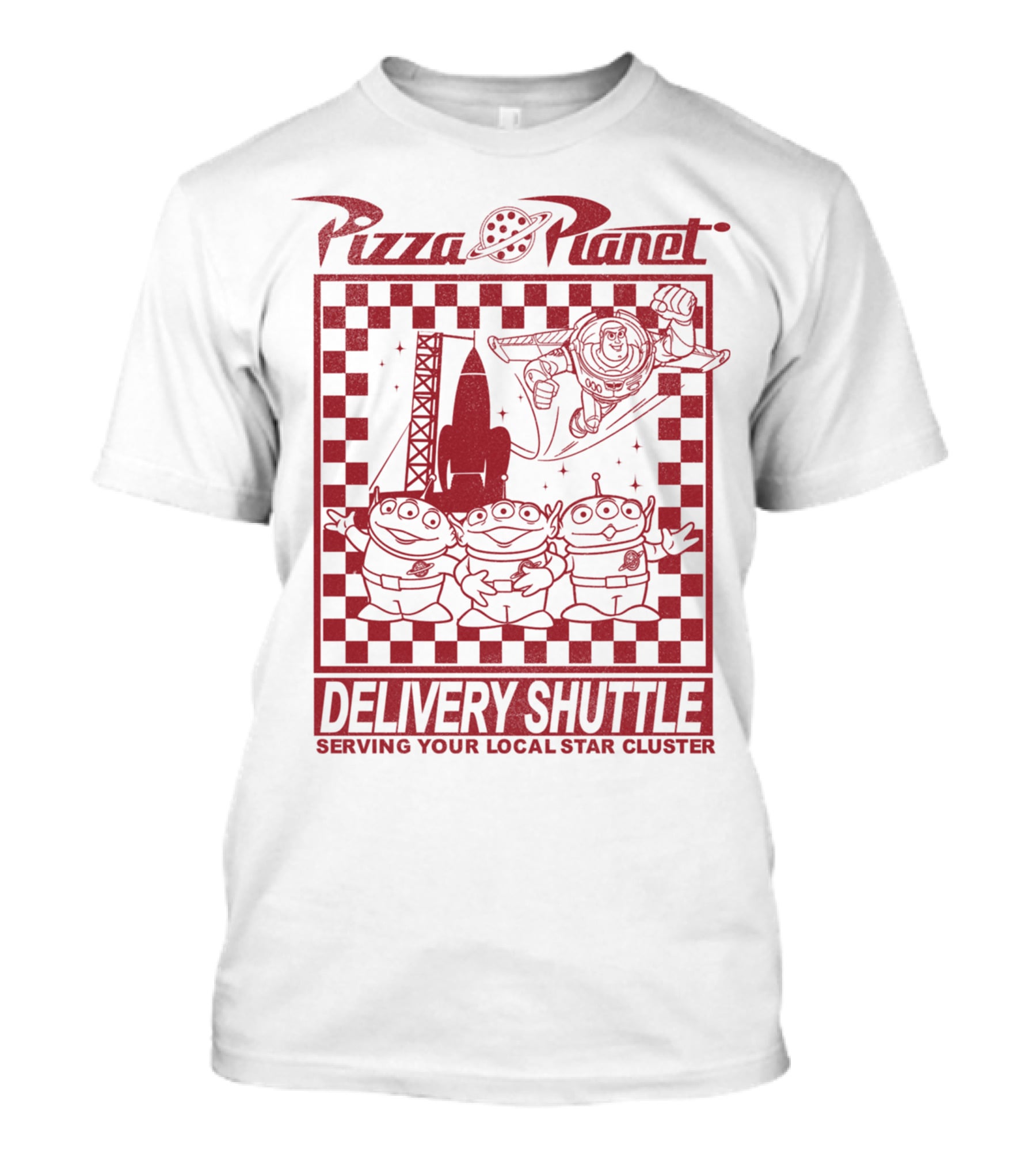 Pizza Planet Delivery Shuttle Serving Your Local Star Cluster T-Shirt