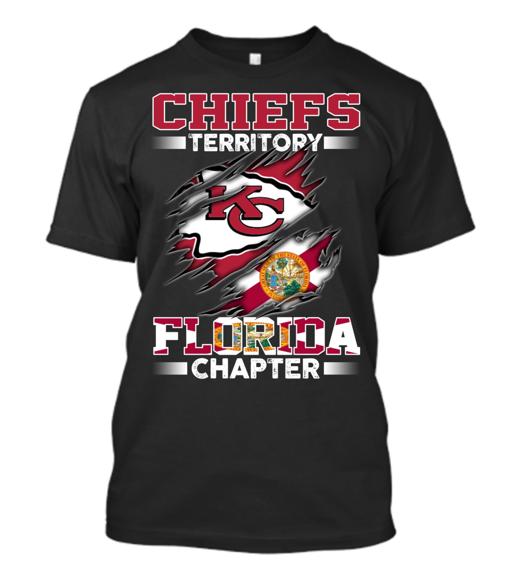 CHIEFS TERRITORY FLORIDA CHAPTER KC Flag Seal T-Shirt