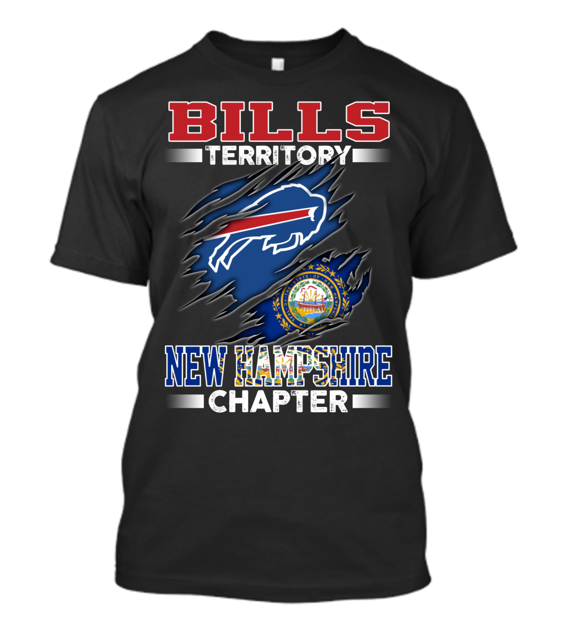 BILLS Territory New Hampshire Chapter Buffalo Football Logo And State Seal T-Shirt