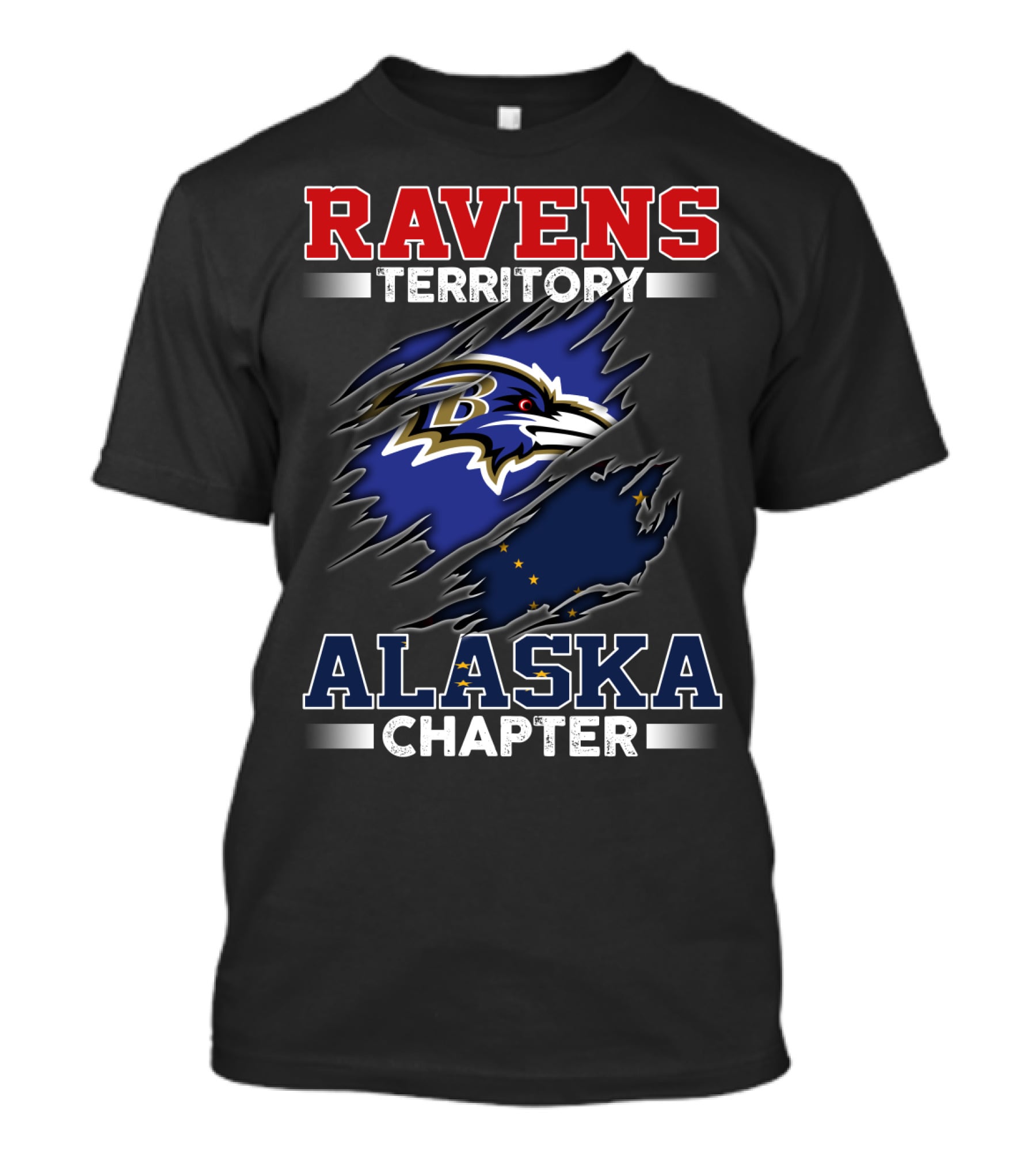 Ravens Territory Alaska Chapter Nfl Fan Logo State Pride T-Shirt