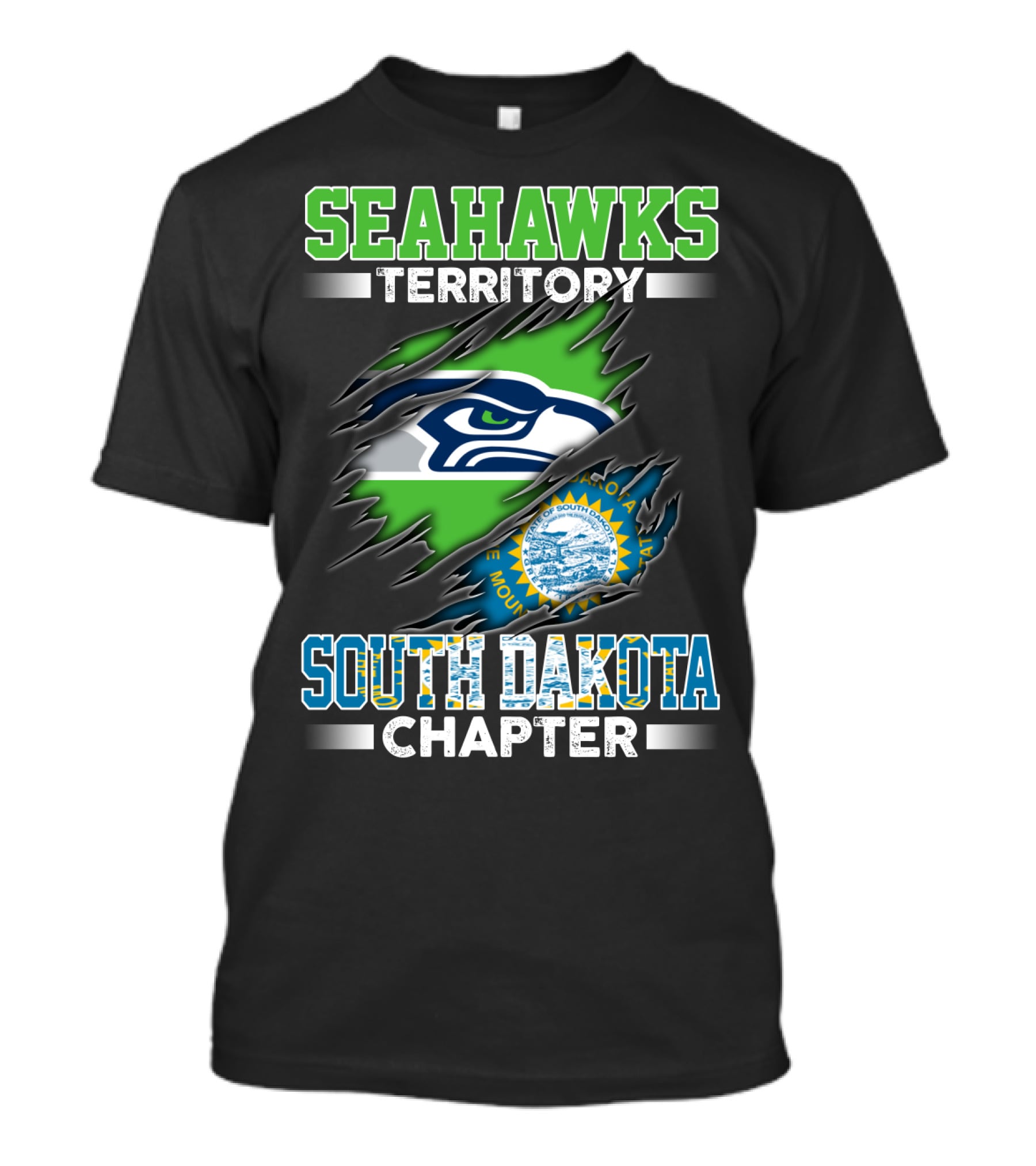 Seahawks Territory South Dakota Chapter Flag T-Shirt