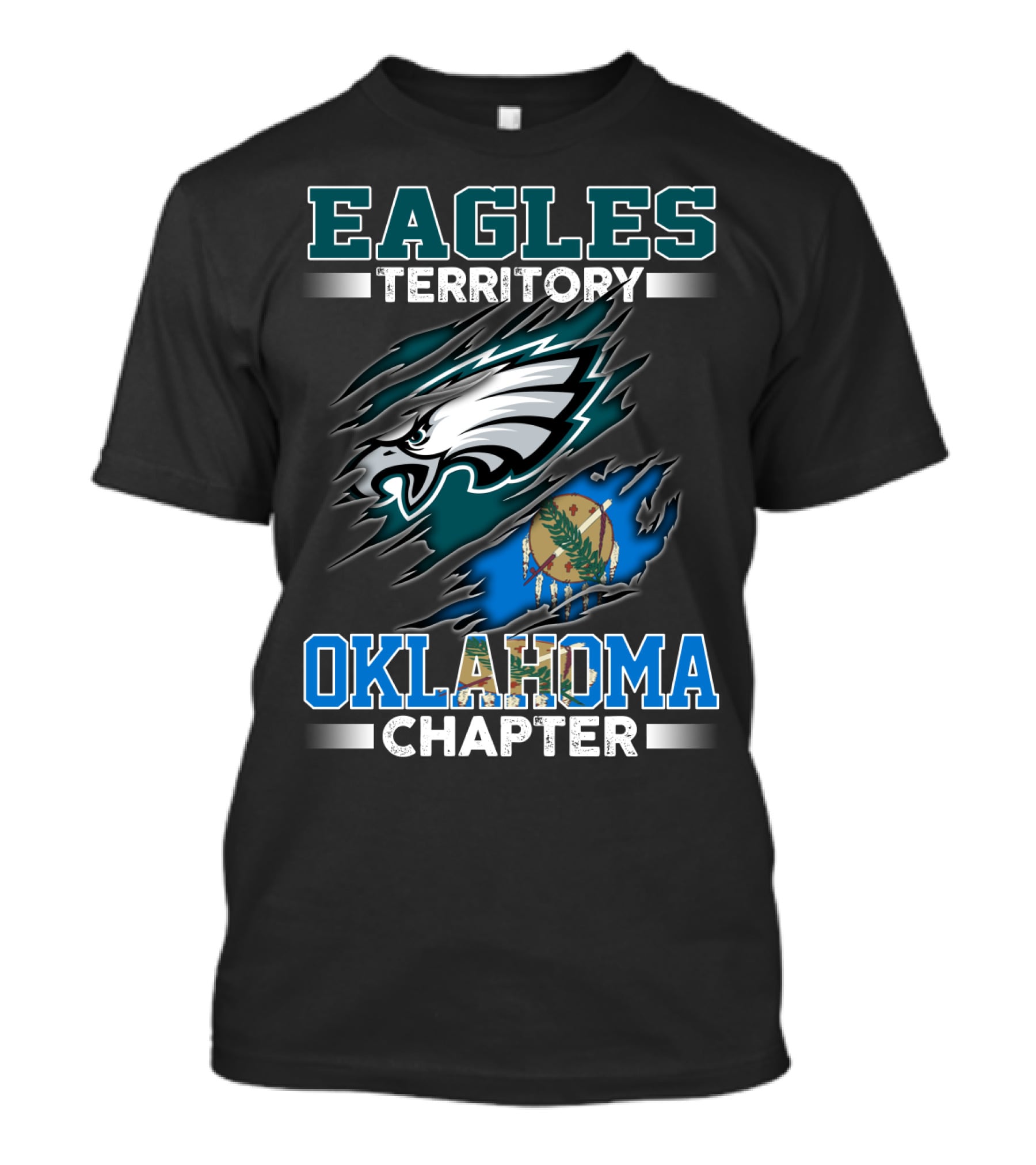 Eagles Territory Oklahoma Chapter Logo Flag Style T-Shirt