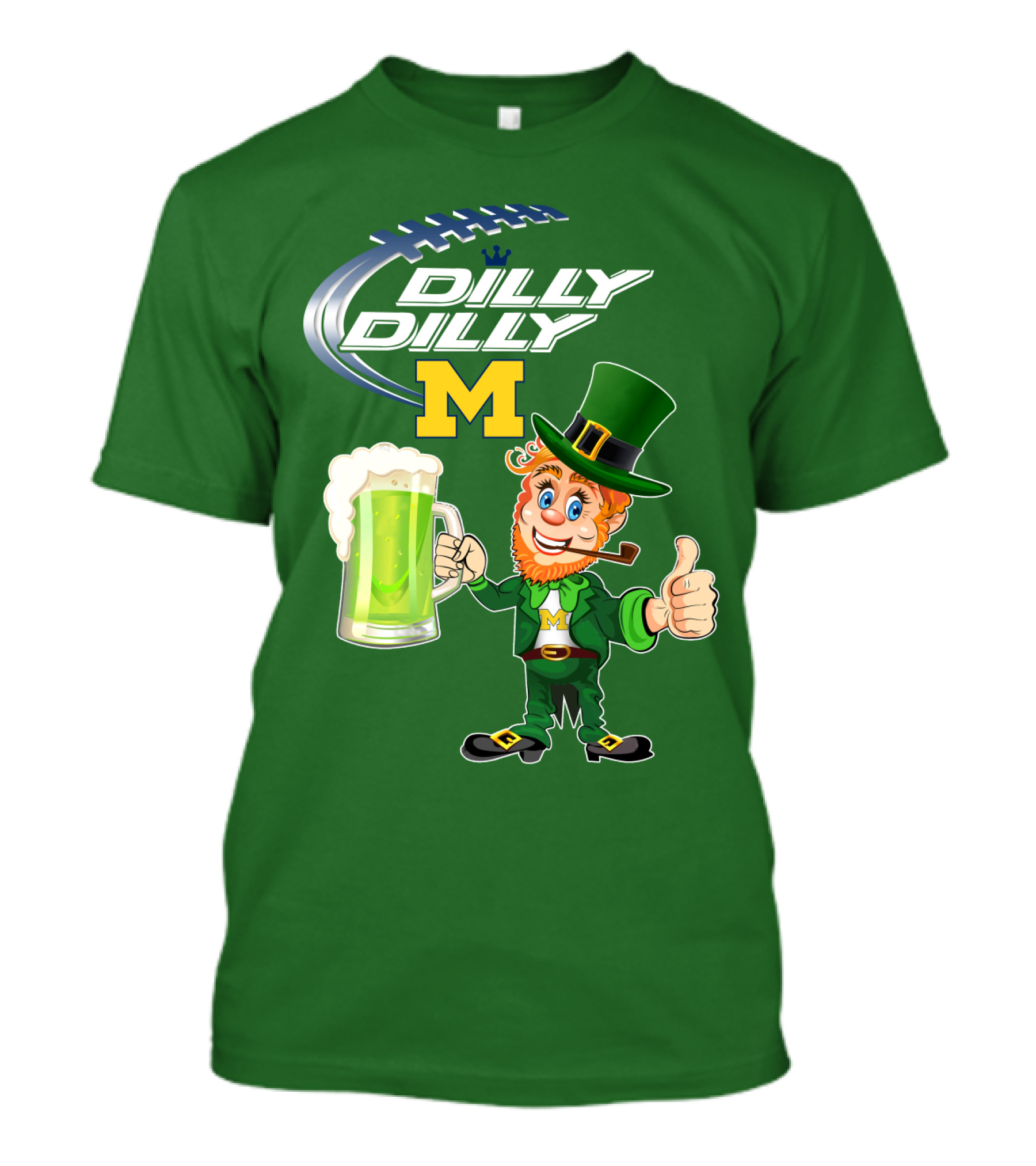 Dilly Dilly M Patrick Football Leprechaun With Green Beer T-Shirt