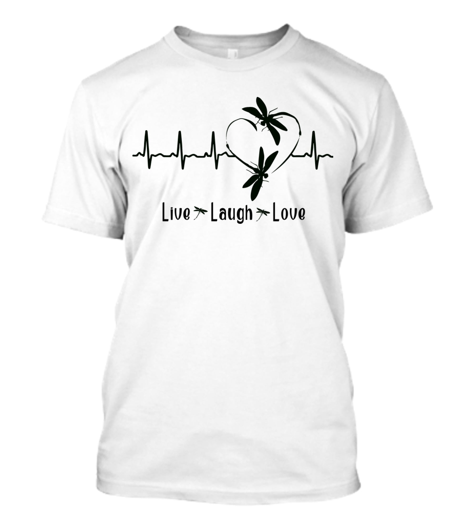 Live Laugh Love Dragonfly Heartbeat T-Shirt